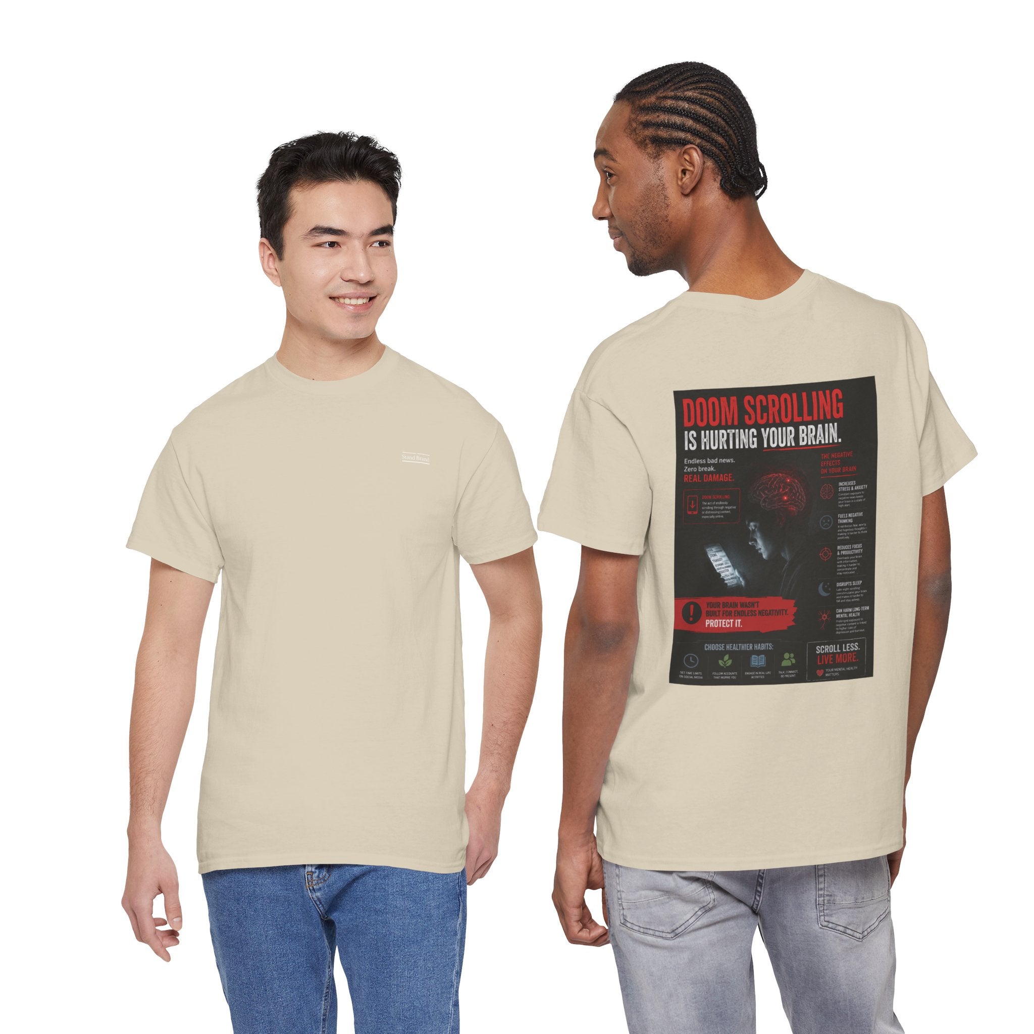 Doom Scroll Warning Tee (white logo)