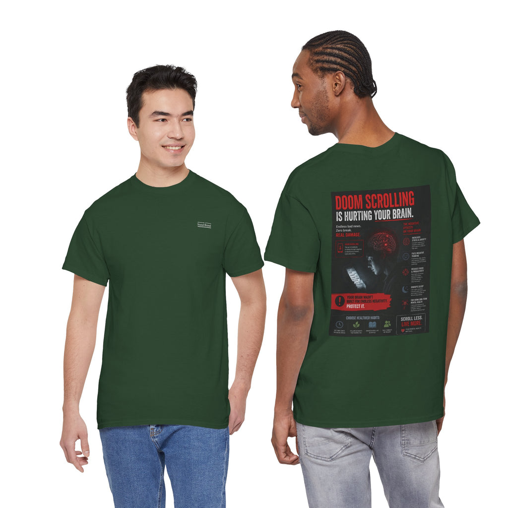 Doom Scroll Warning Tee (white logo)