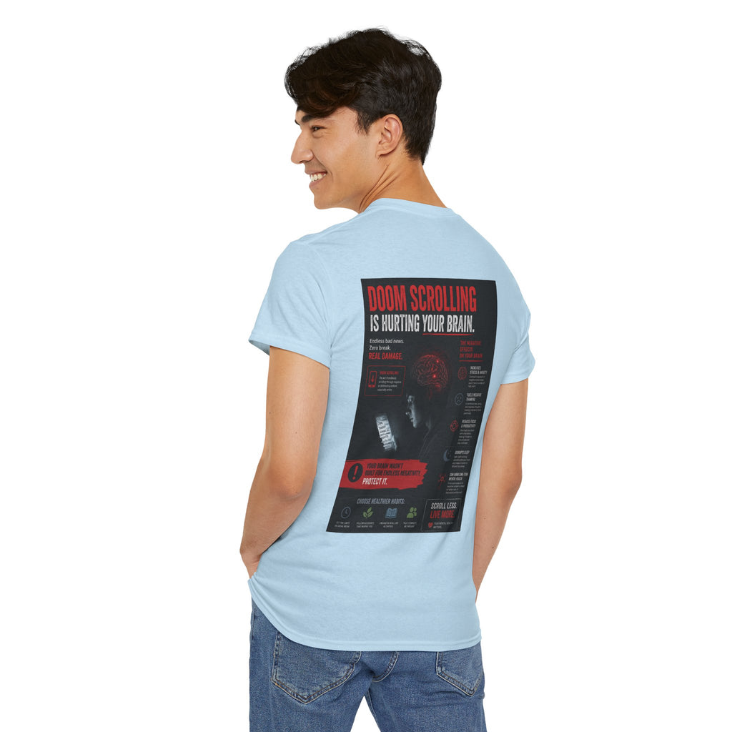 Doom Scroll Warning Tee (white logo)