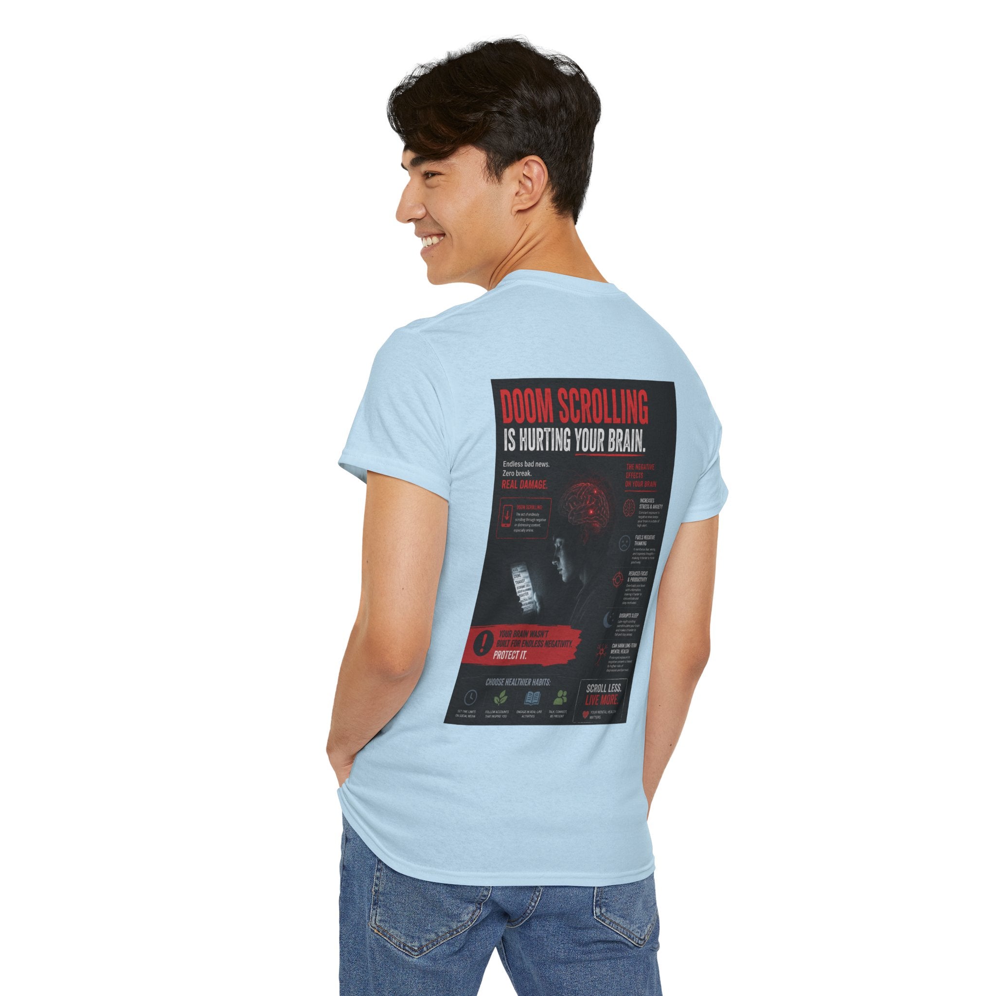 Doom Scroll Warning Tee (white logo)