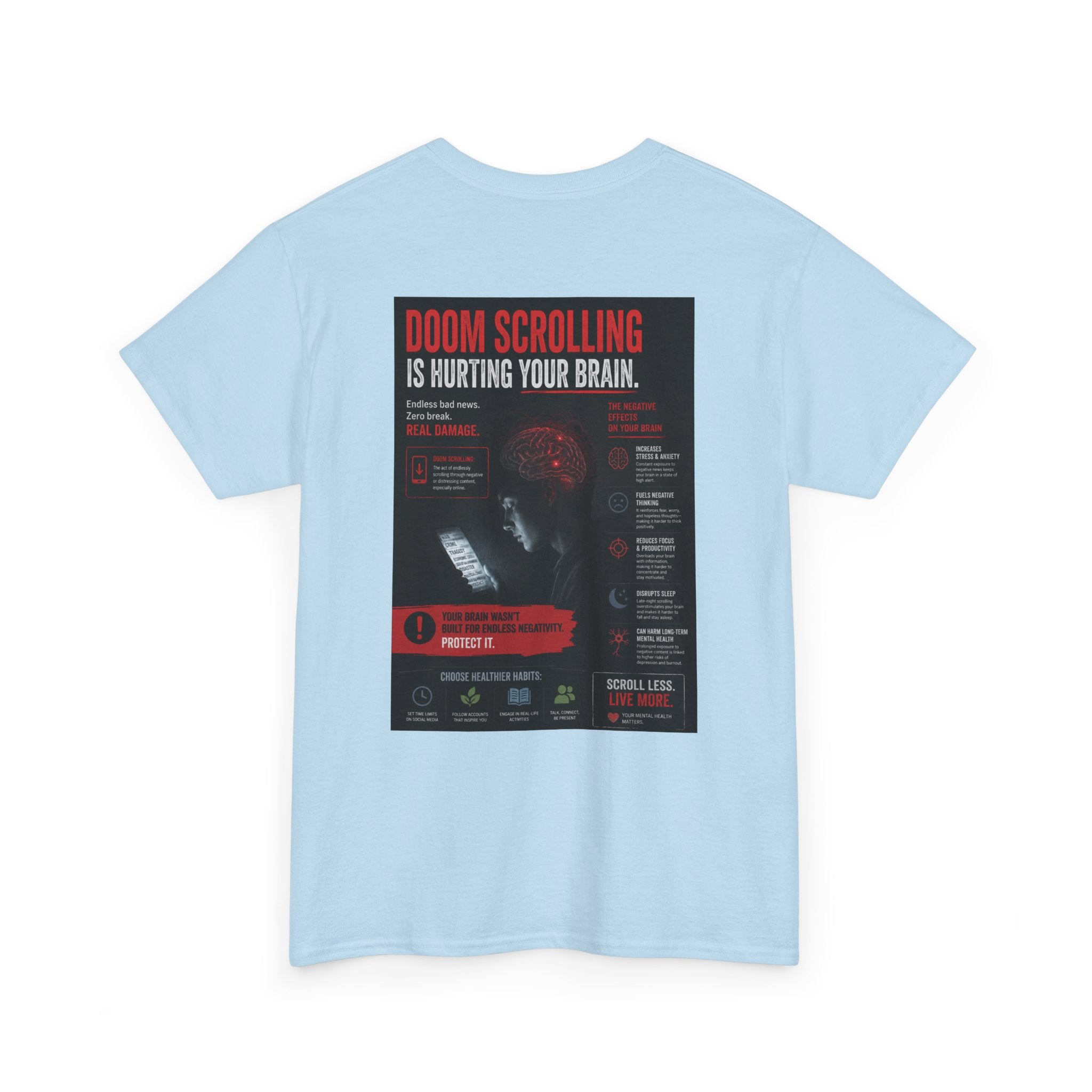 Doom Scroll Warning Tee (white logo)