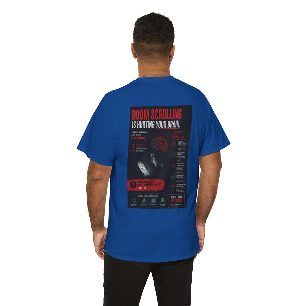 Doom Scroll Warning Tee (black logo)