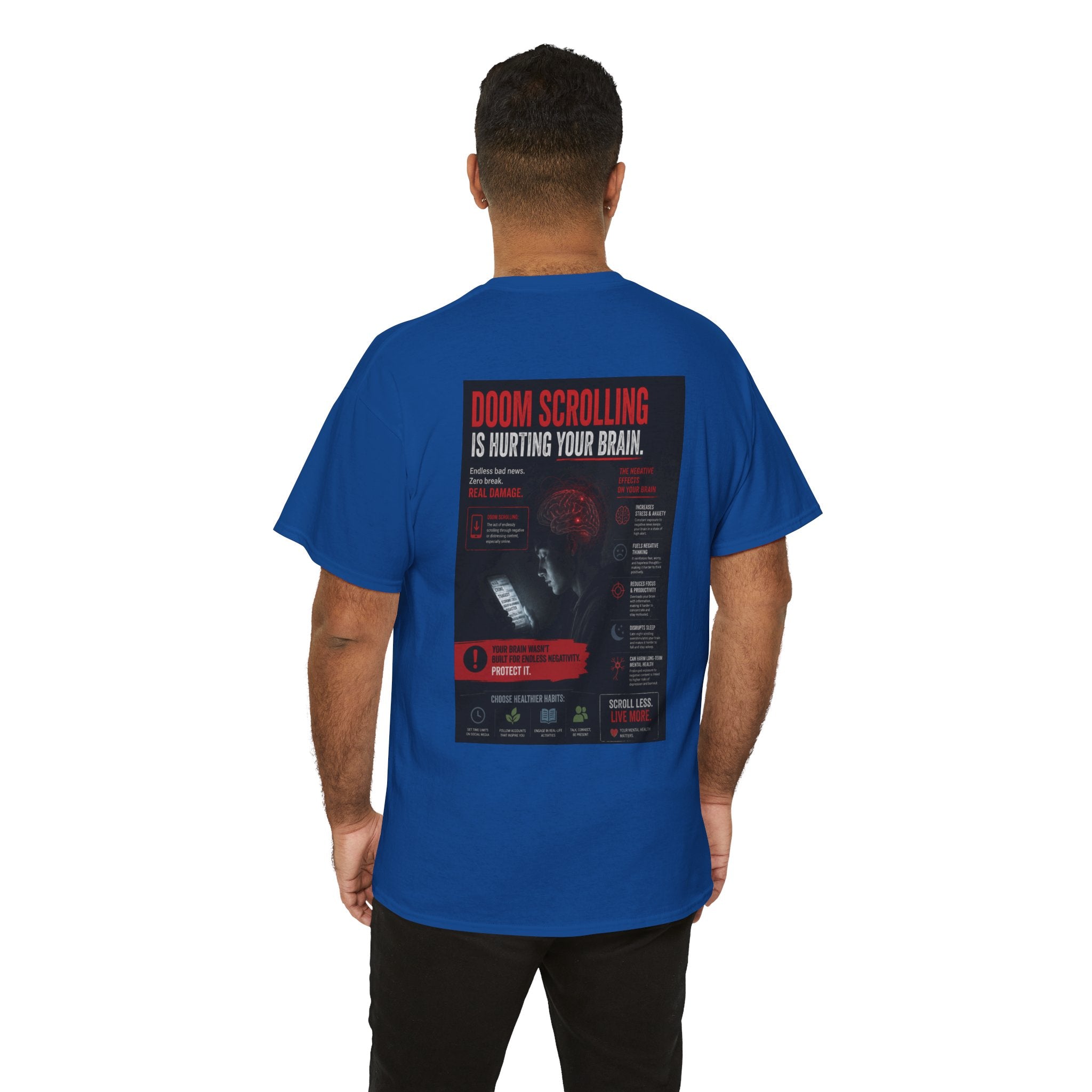 Doom Scroll Warning Tee (black logo)