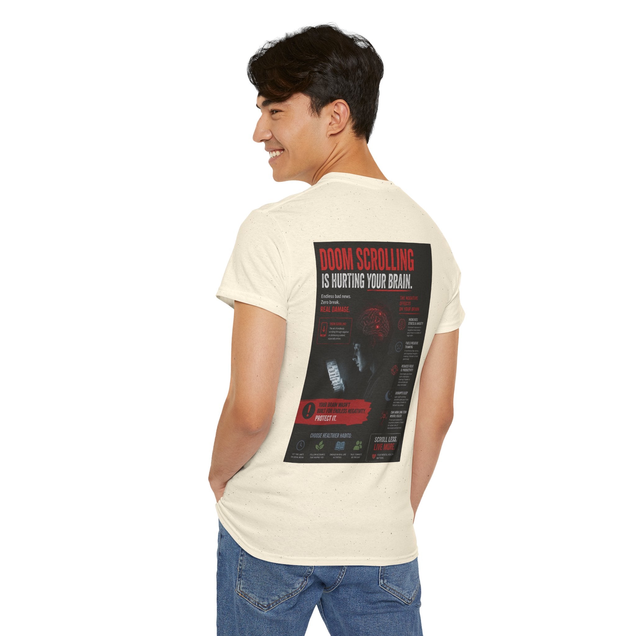 Doom Scroll Warning Tee (white logo)