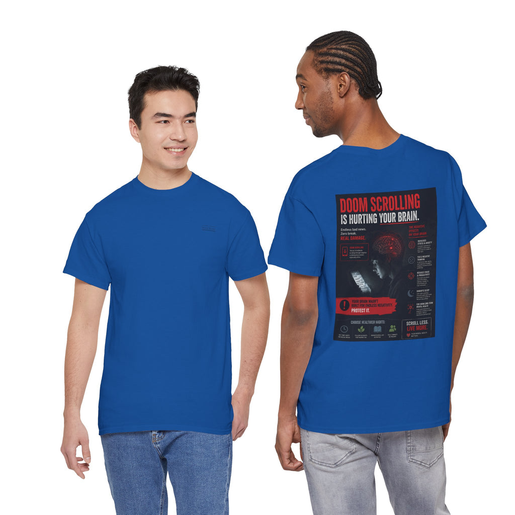 Doom Scroll Warning Tee (black logo)