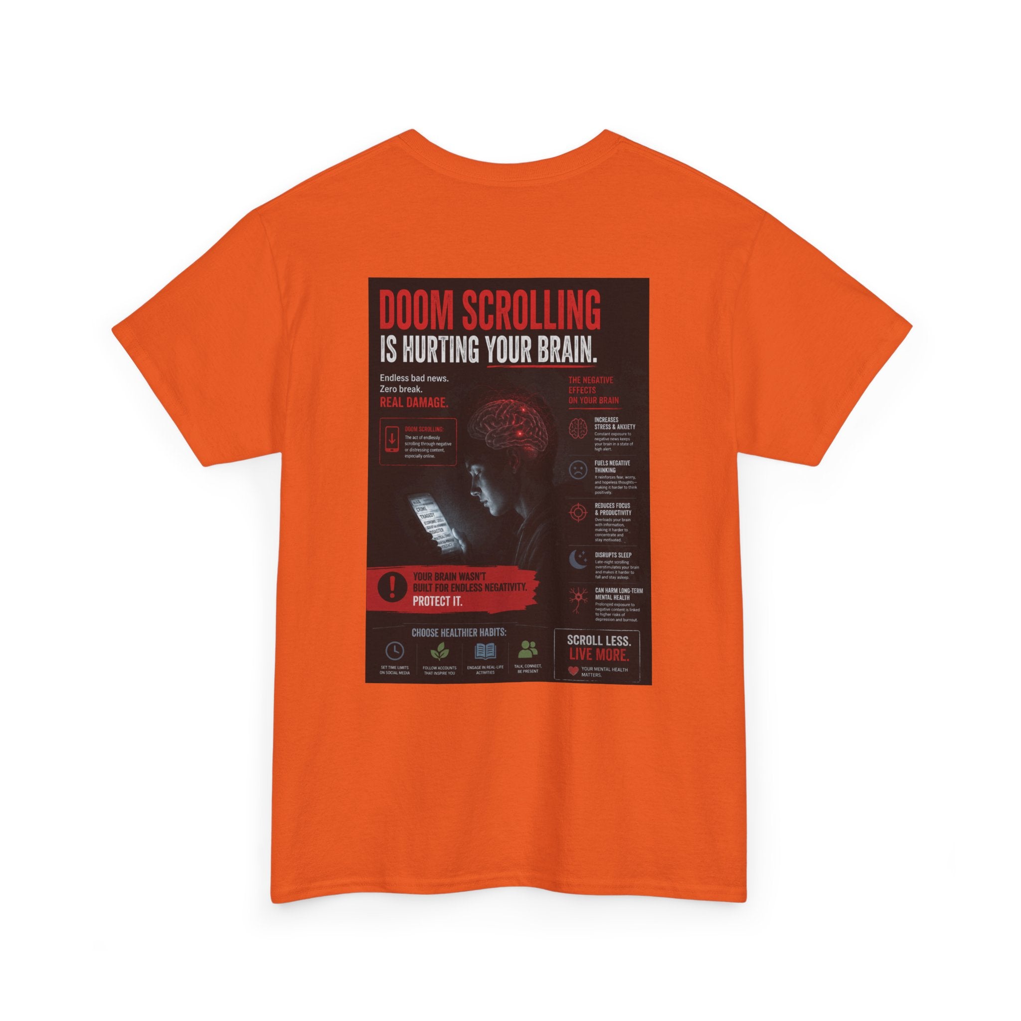 Doom Scroll Warning Tee (black logo)