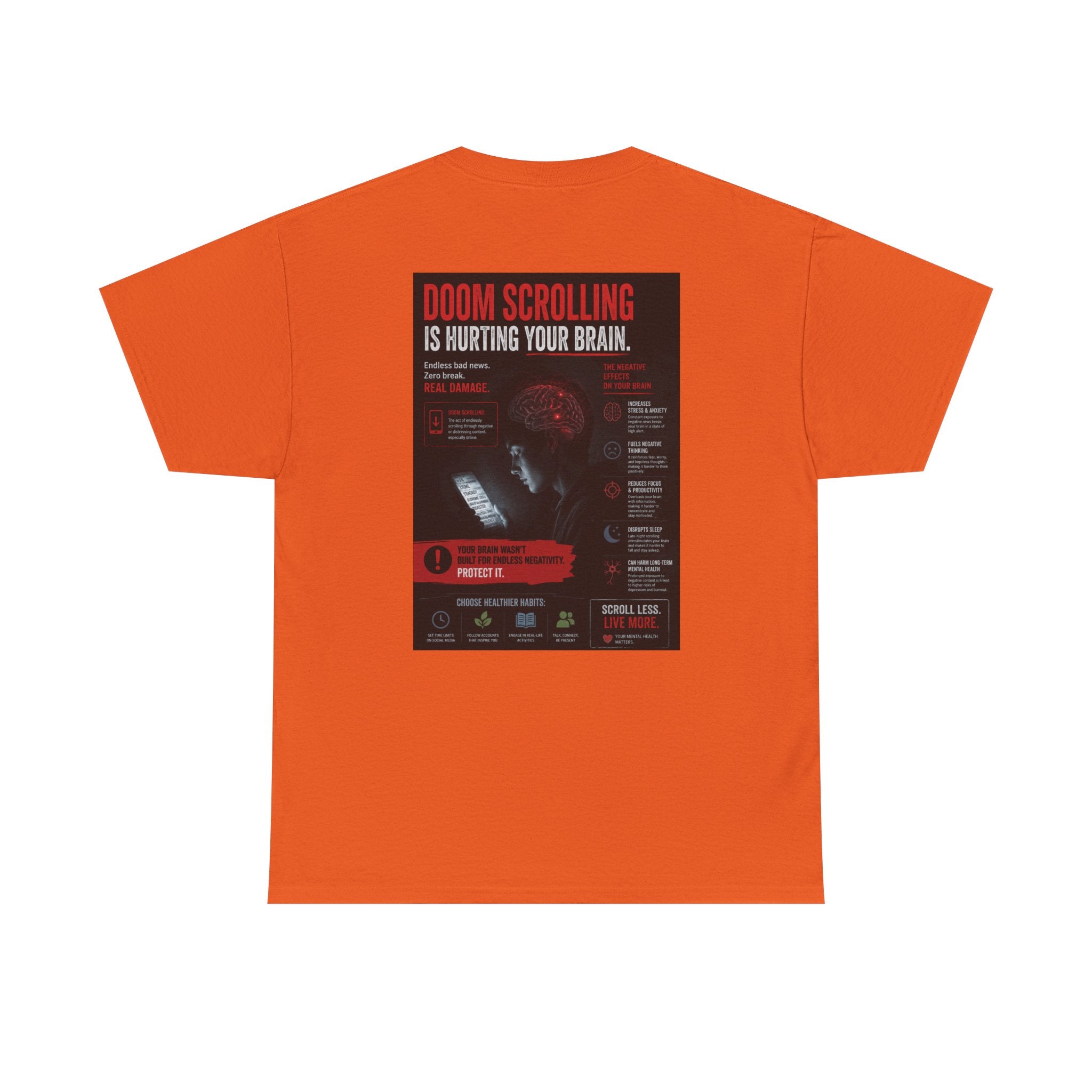 Doom Scroll Warning Tee (black logo)