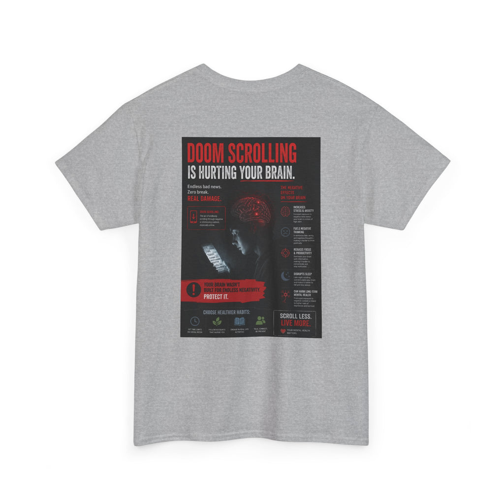 Doom Scroll Warning Tee (white logo)