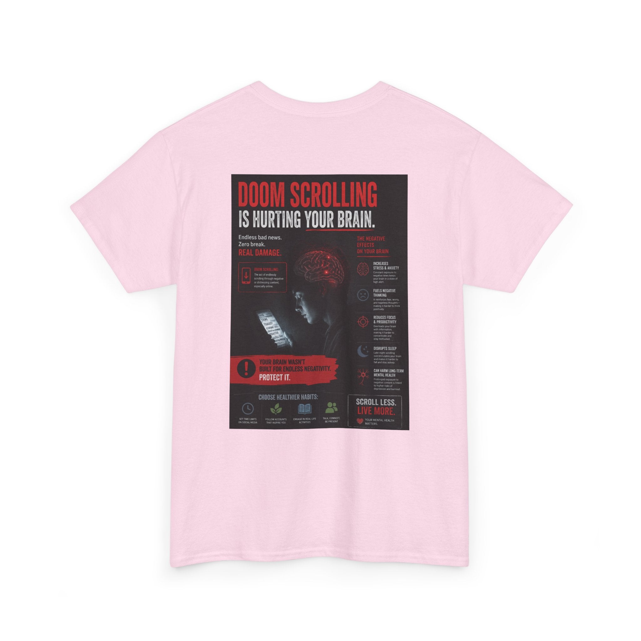 Doom Scroll Warning Tee (white logo)