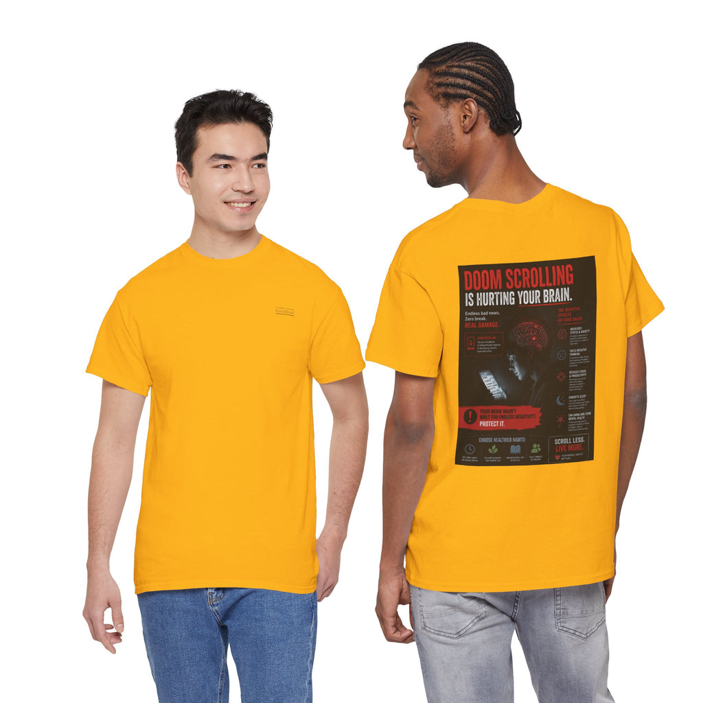 Doom Scroll Warning Tee (black logo)