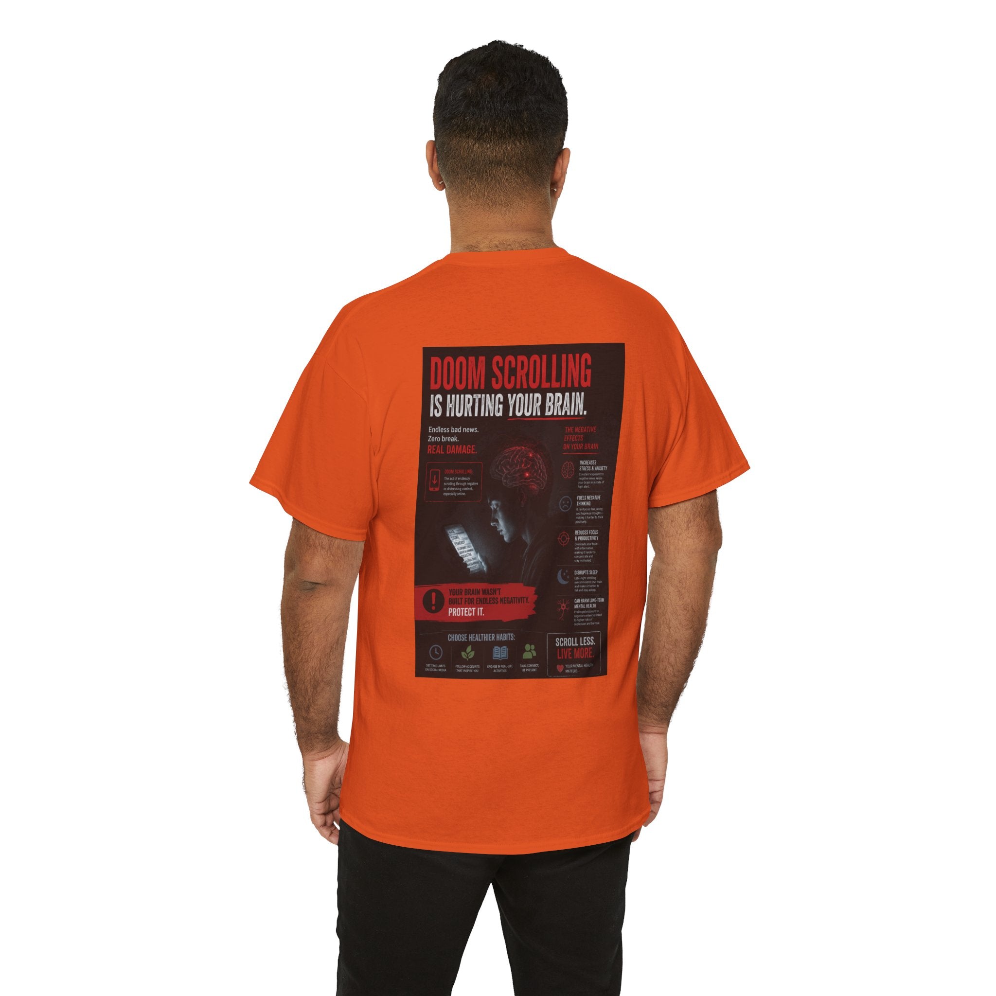 Doom Scroll Warning Tee (black logo)