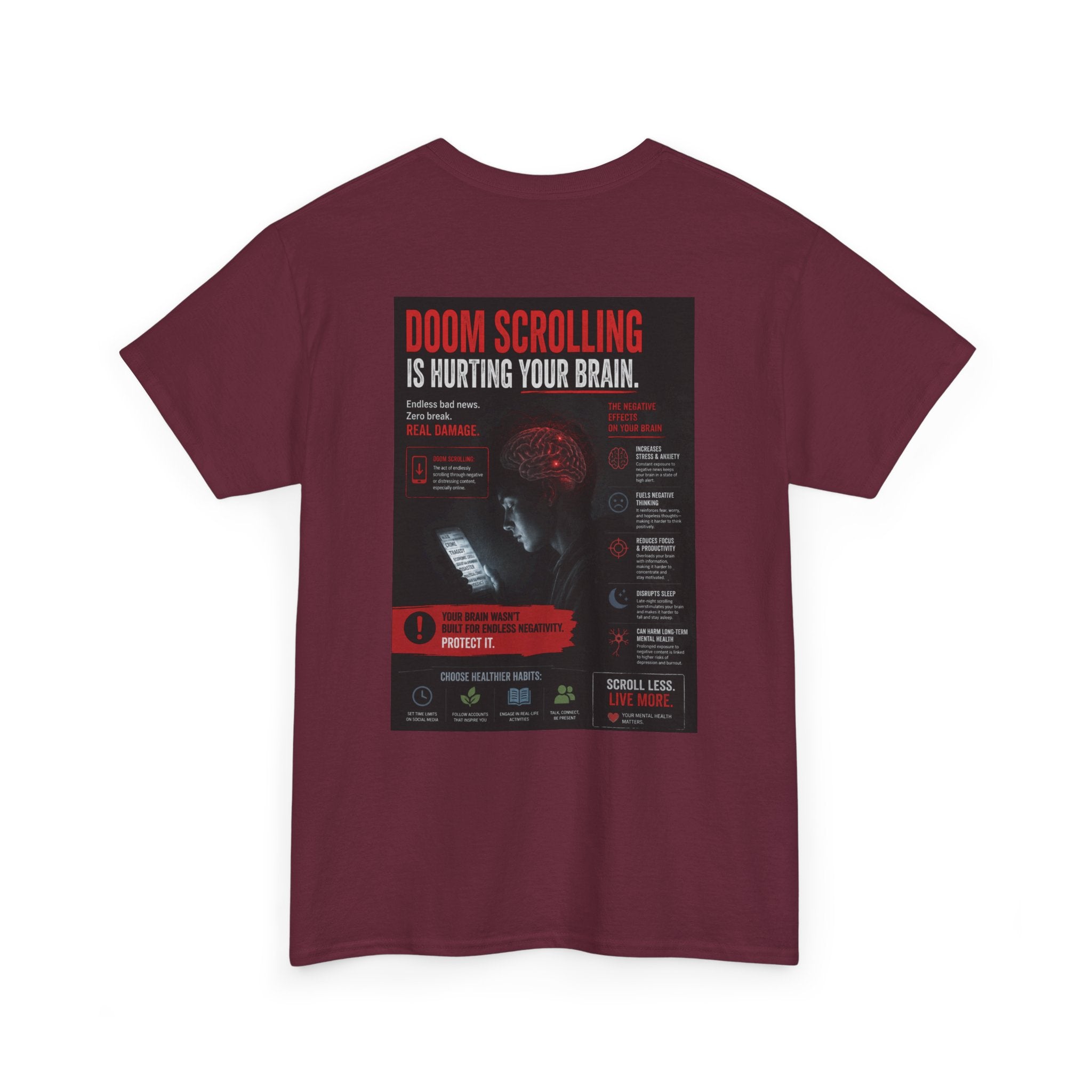 Doom Scroll Warning Tee (black logo)
