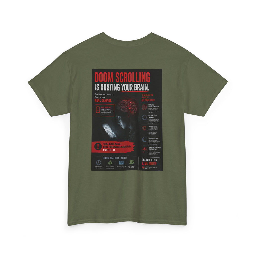 Doom Scroll Warning Tee (white logo)