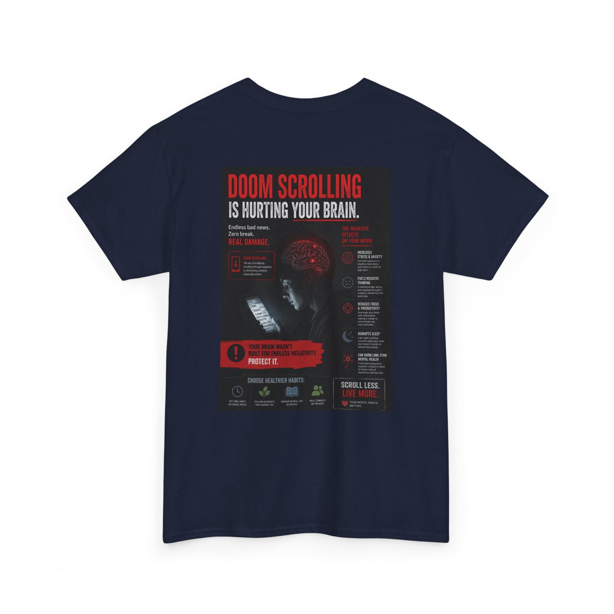 Doom Scroll Warning Tee (black logo)