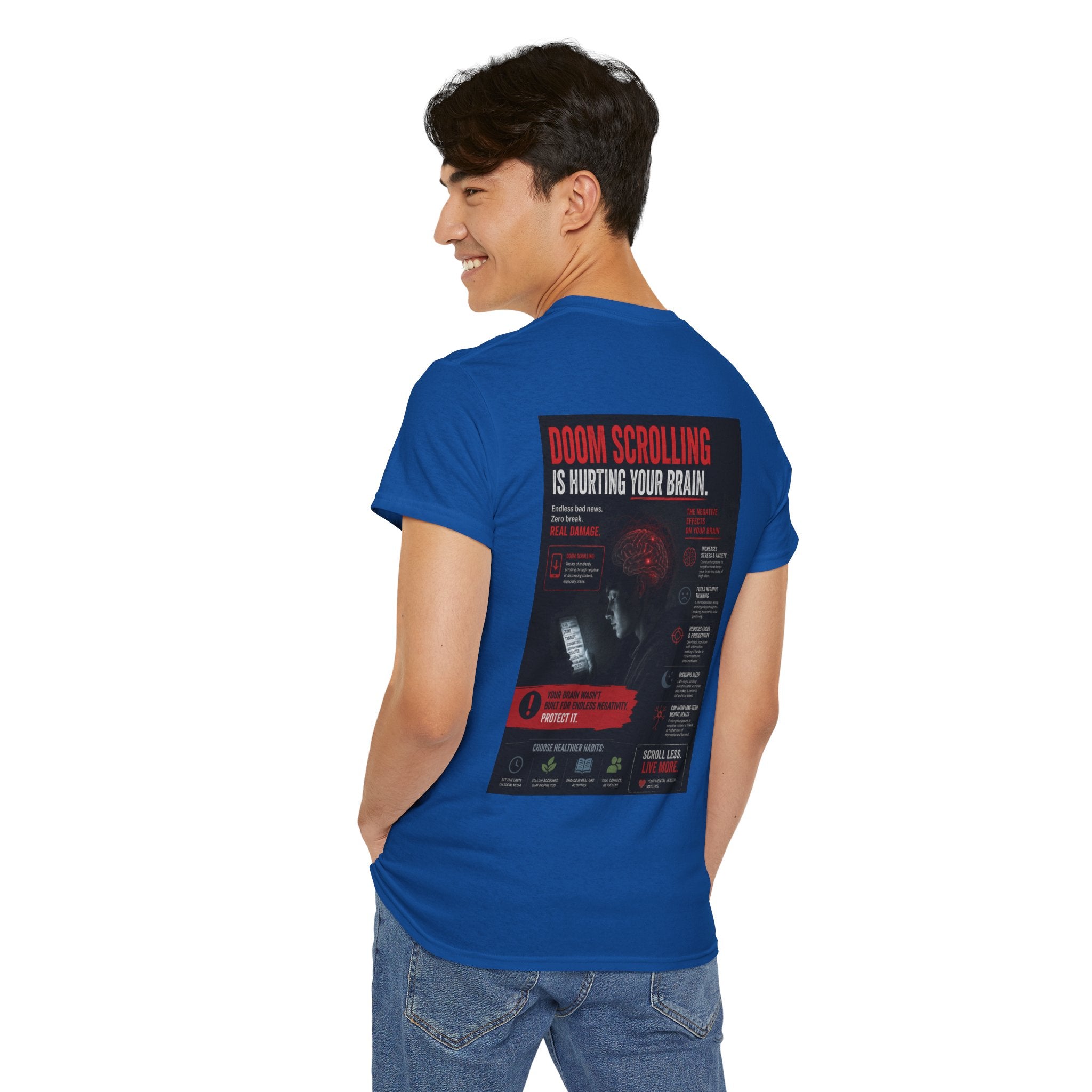 Doom Scroll Warning Tee (white logo)