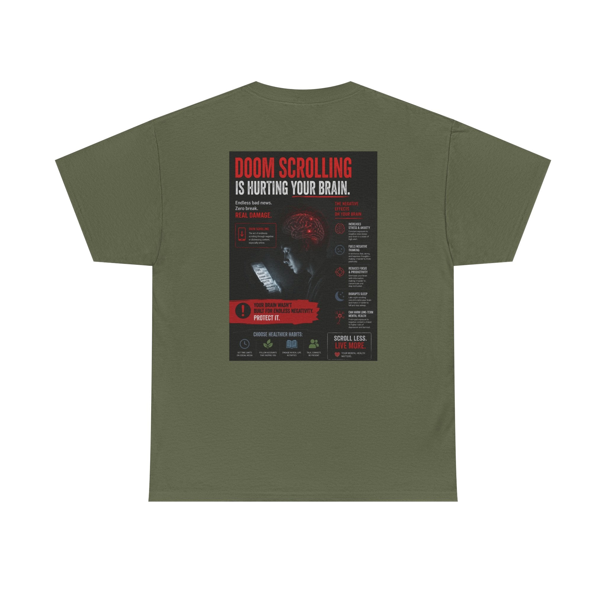 Doom Scroll Warning Tee (black logo)