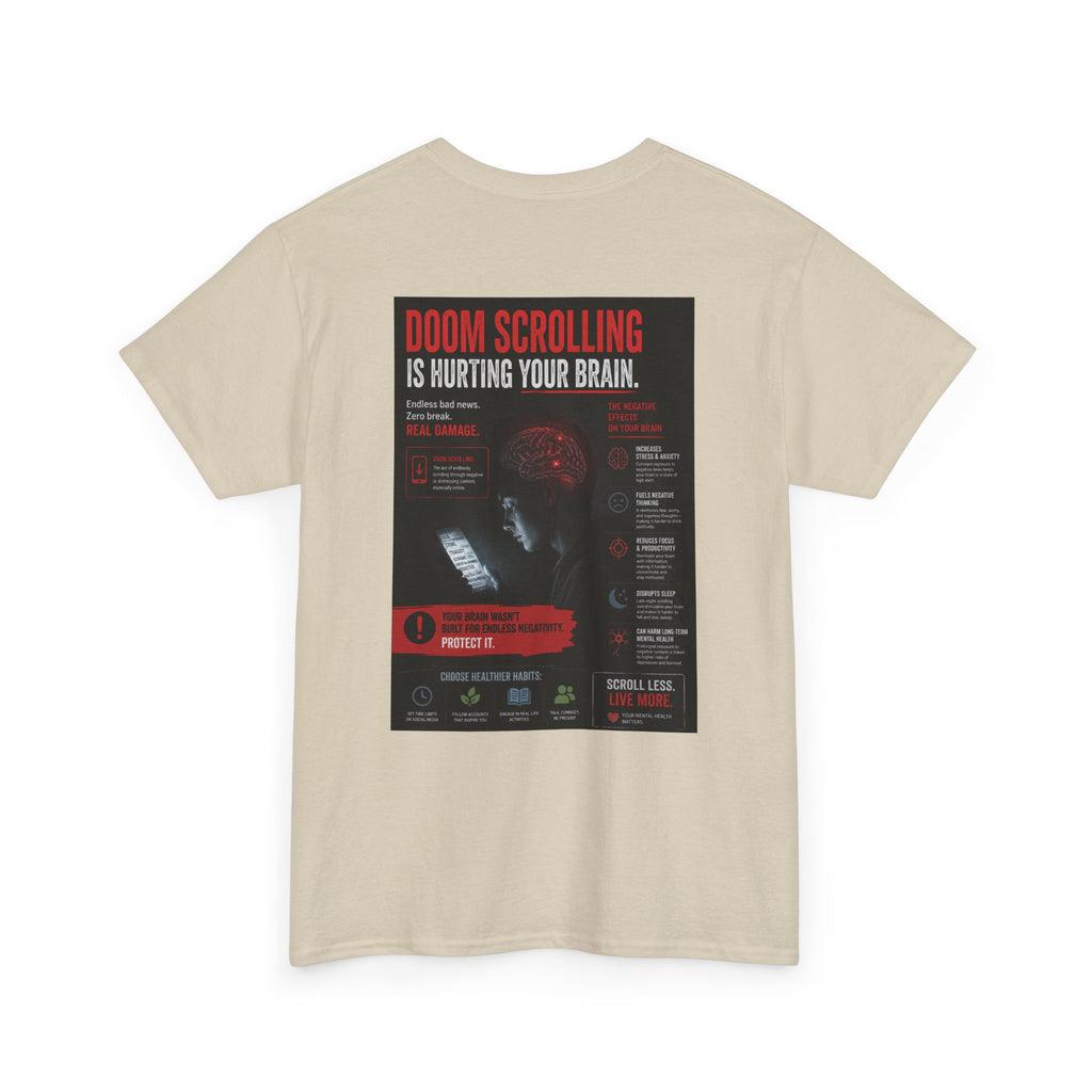 Doom Scroll Warning Tee (white logo)