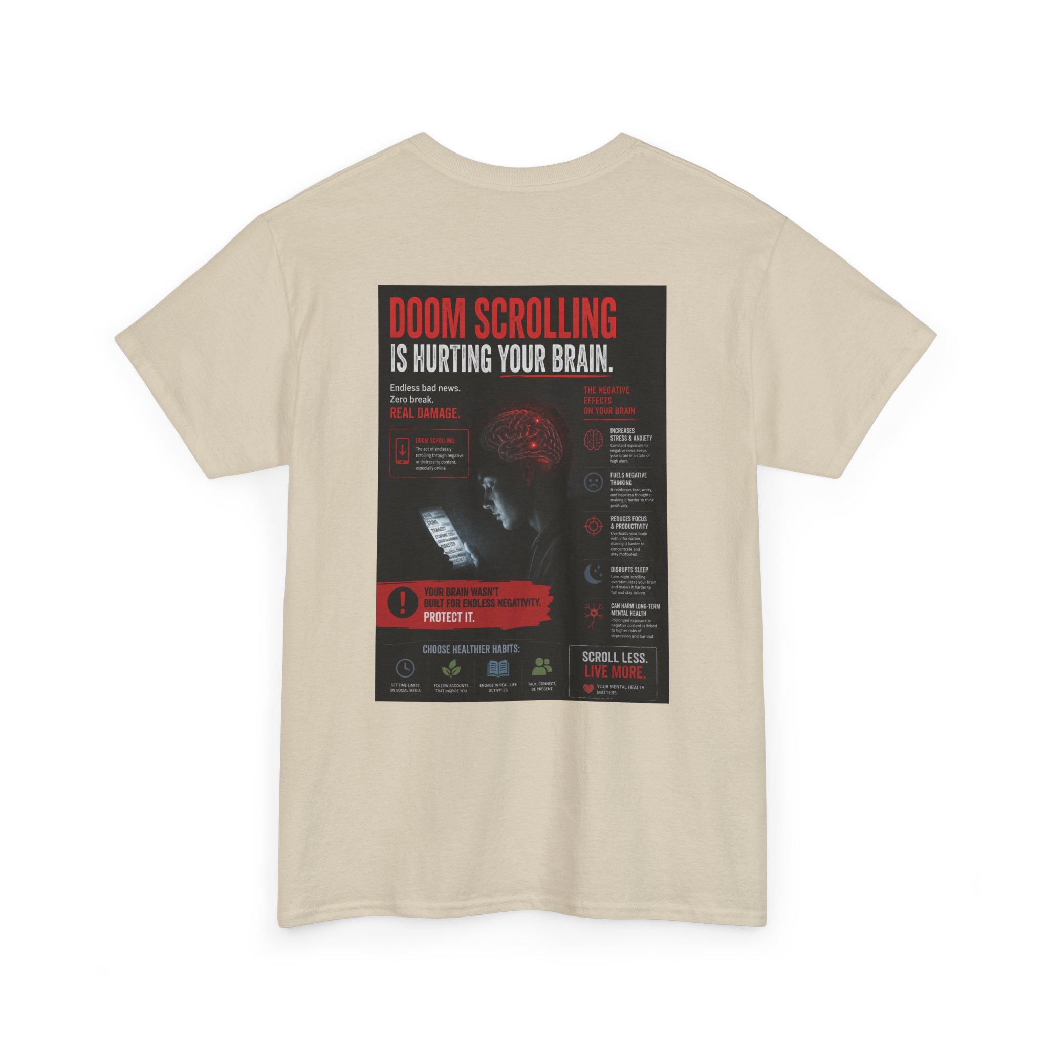 Doom Scroll Warning Tee (white logo)