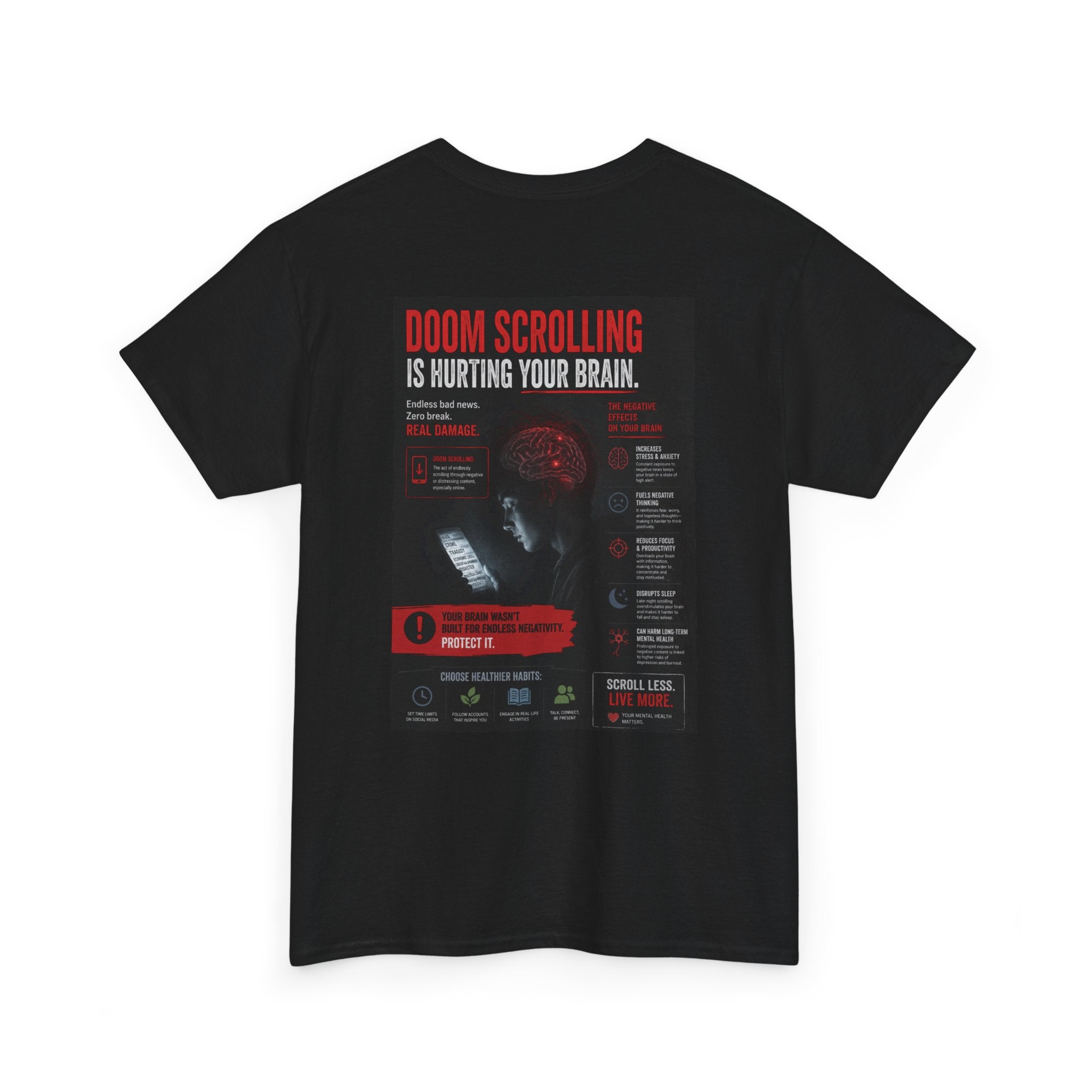 Doom Scroll Warning Tee (white logo)