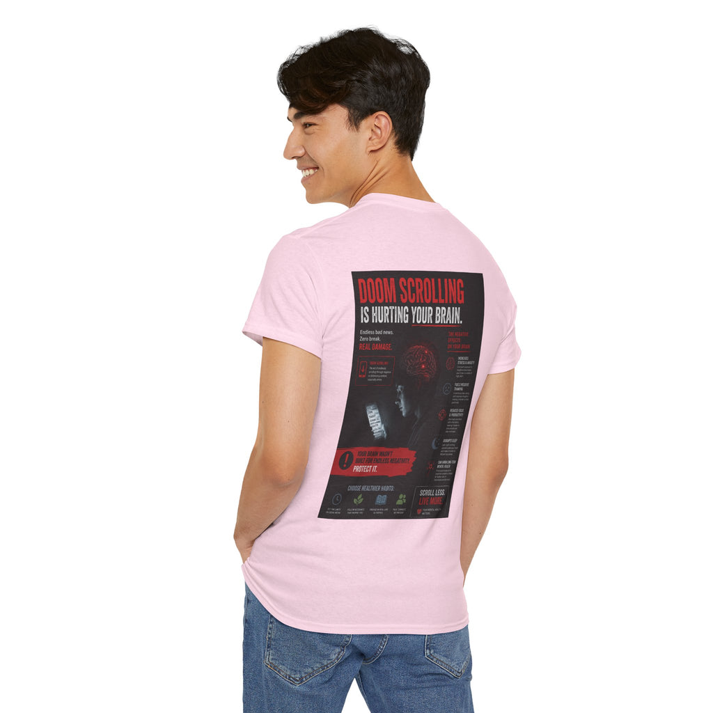 Doom Scroll Warning Tee (white logo)