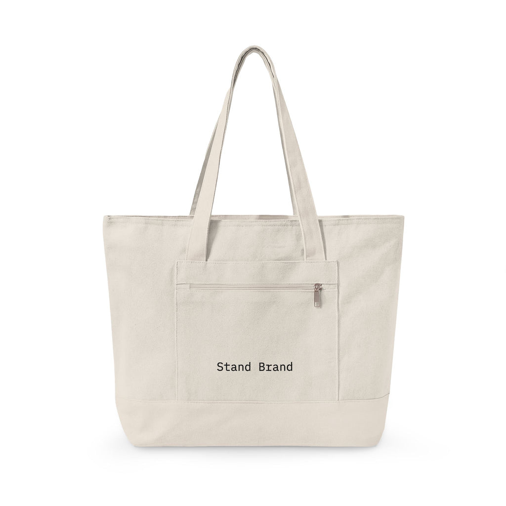 Zippered Canvas Tote