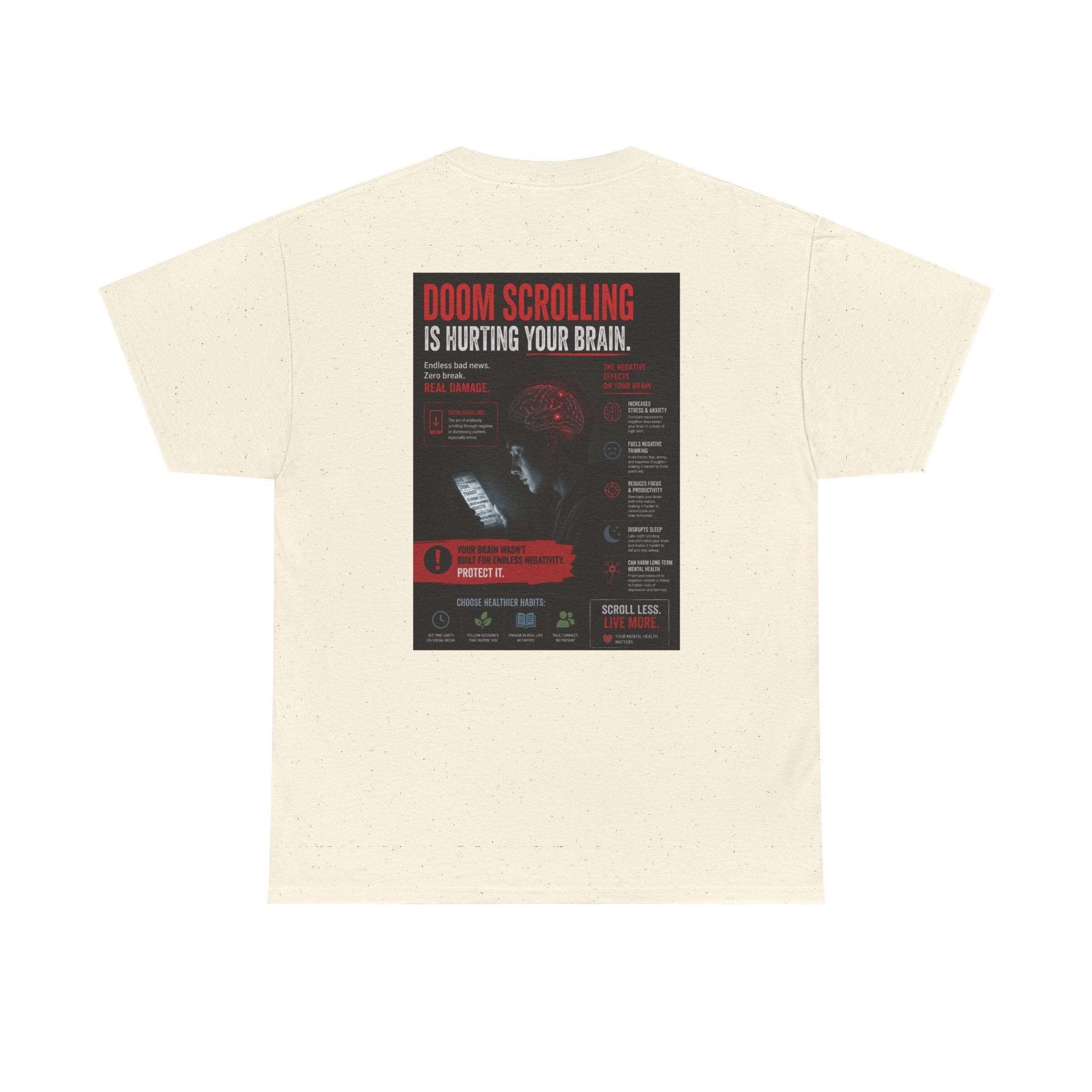 Doom Scroll Warning Tee (black logo)