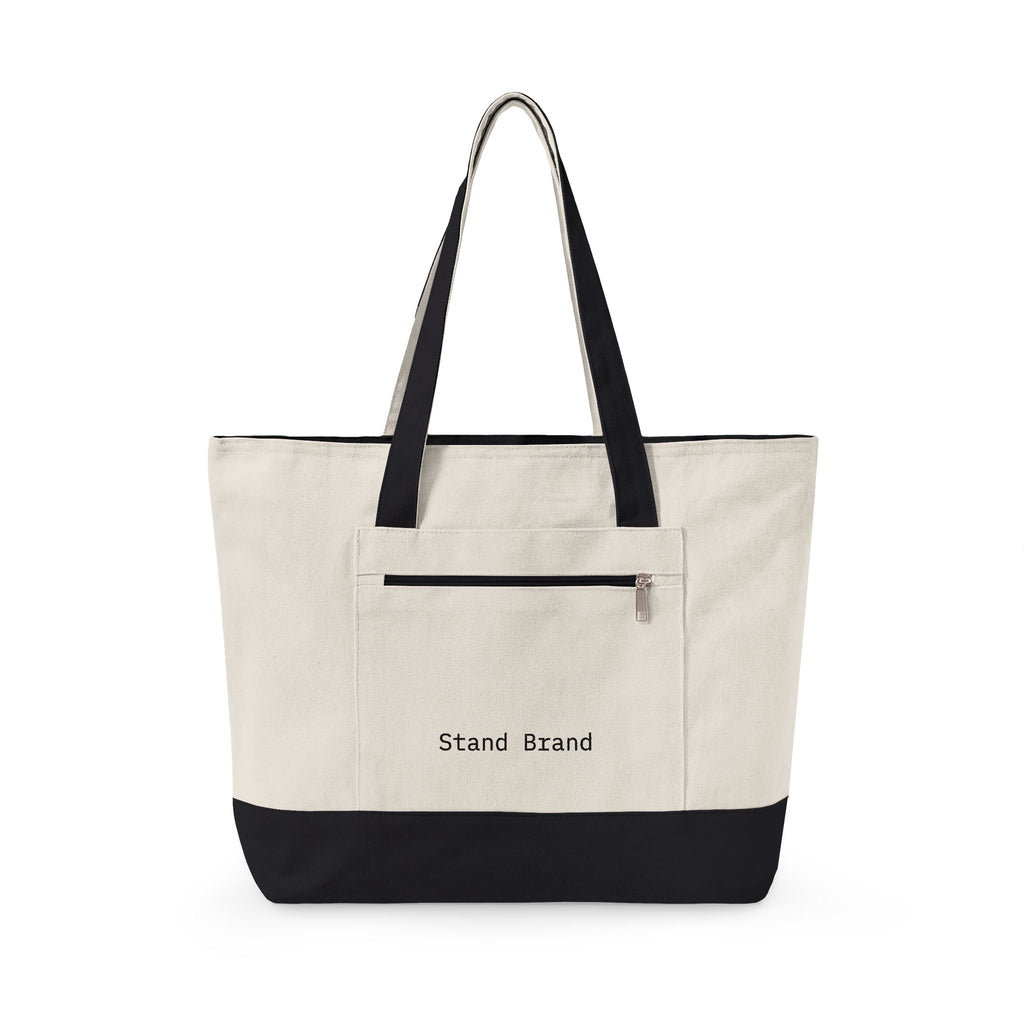 Zippered Canvas Tote