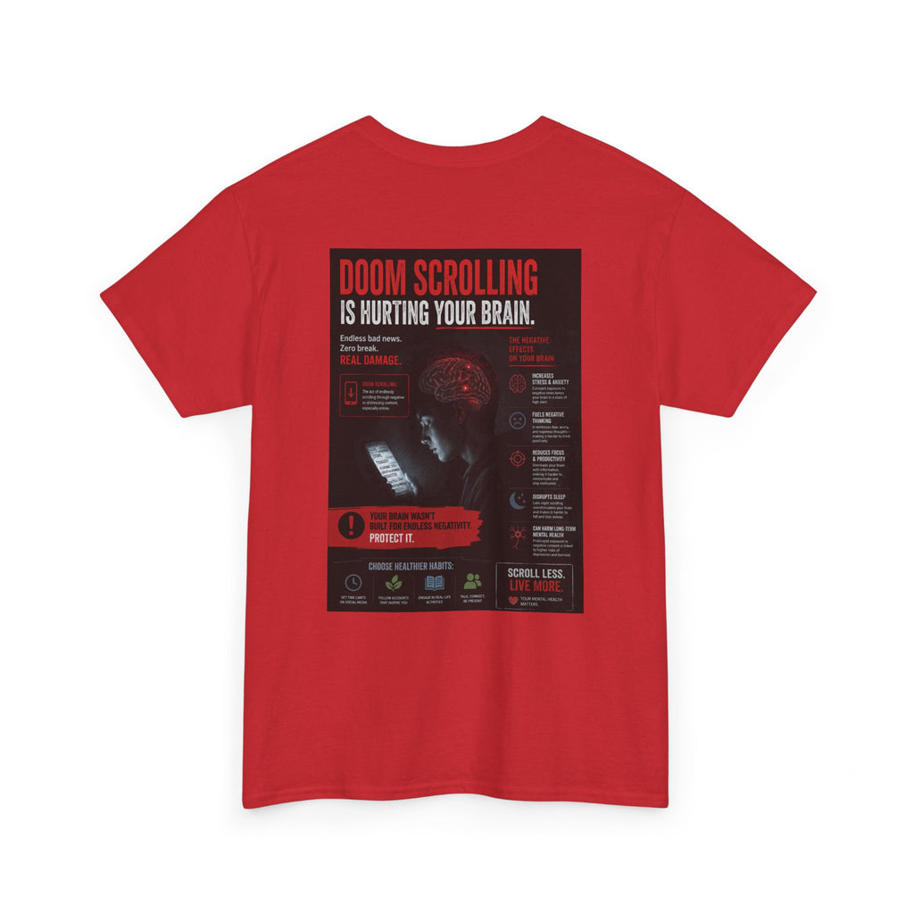 Doom Scroll Warning Tee (black logo)