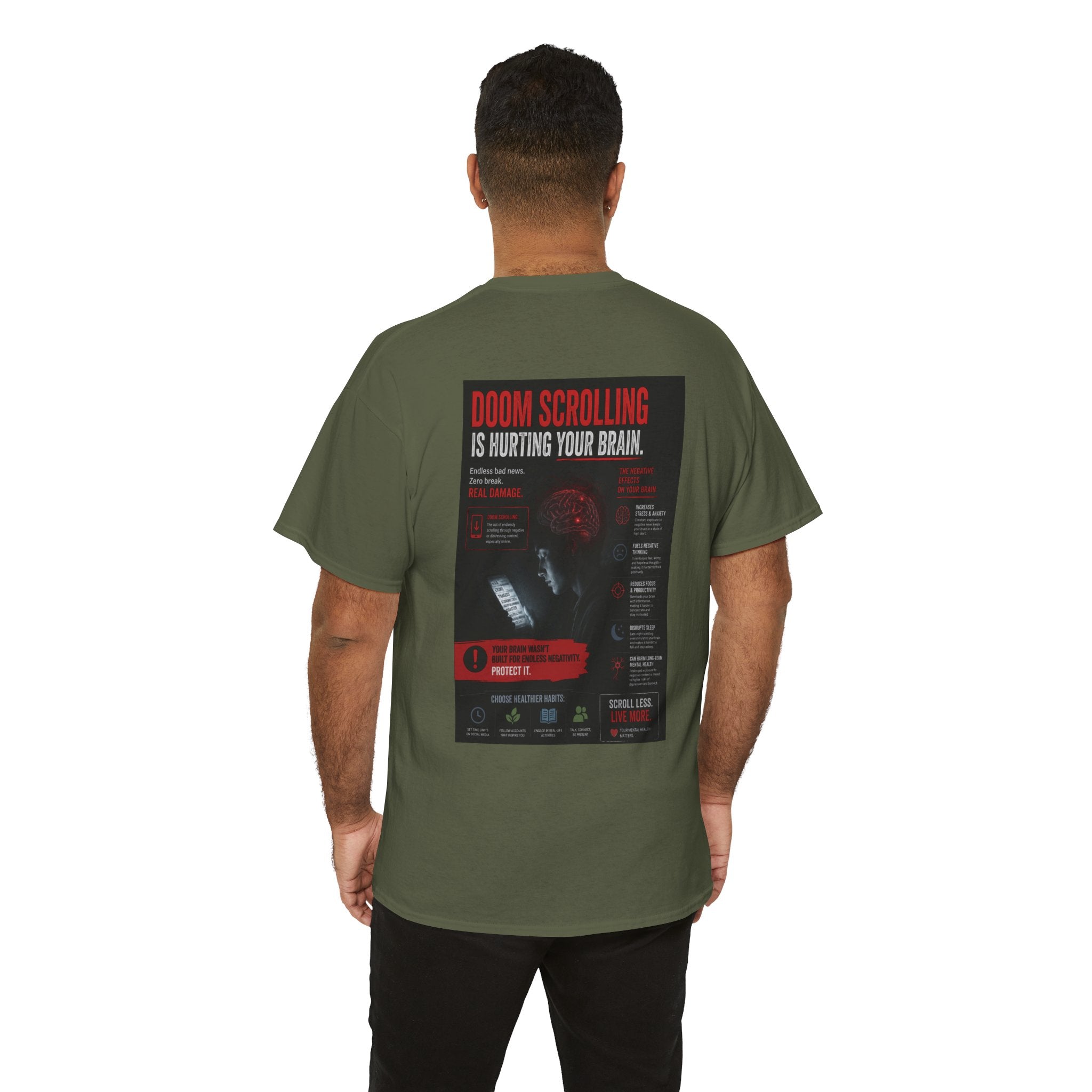 Doom Scroll Warning Tee (black logo)