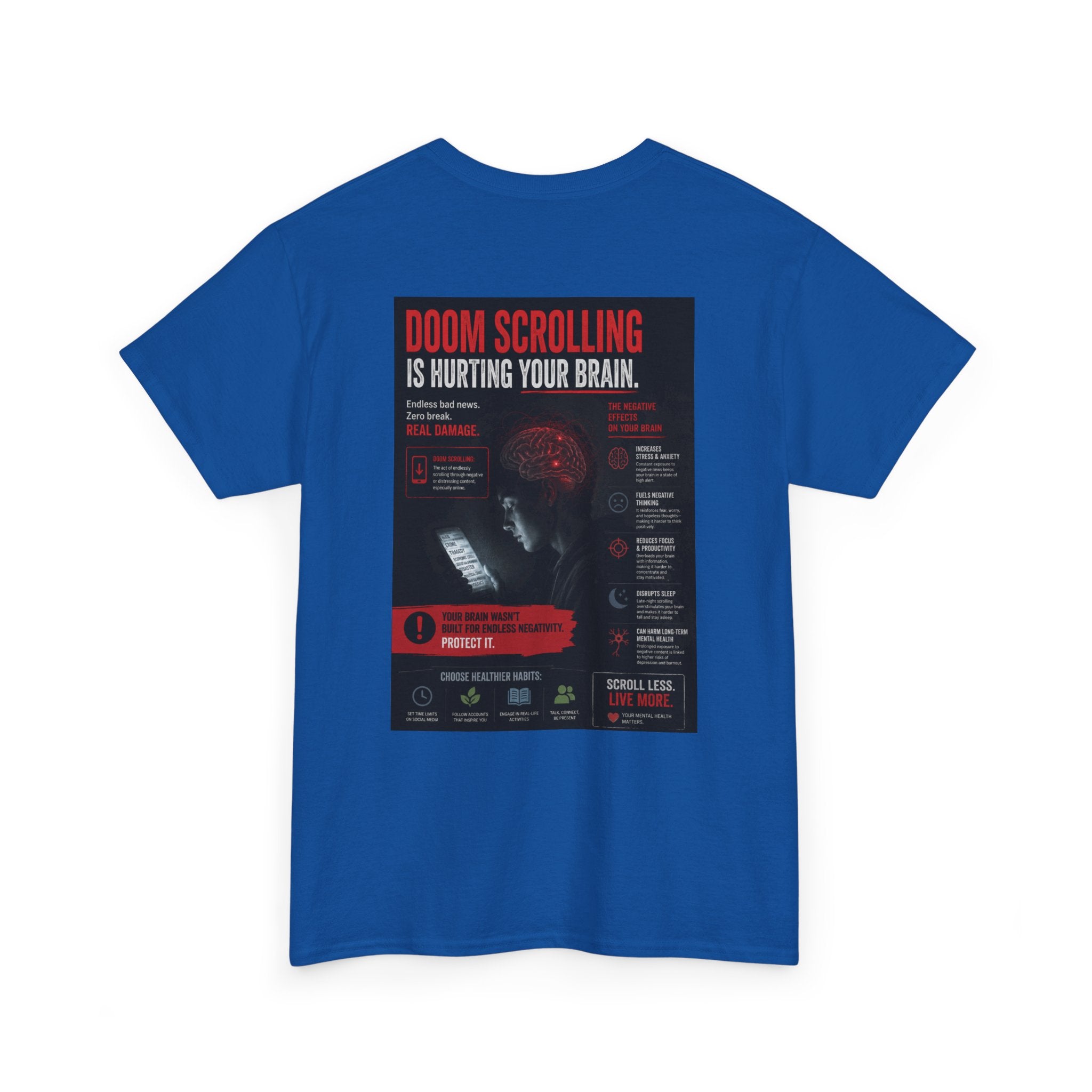 Doom Scroll Warning Tee (black logo)