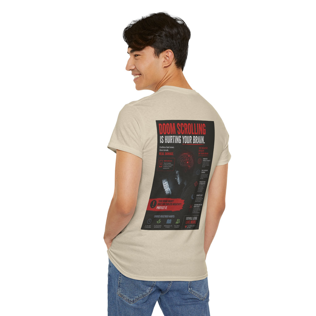 Doom Scroll Warning Tee (white logo)