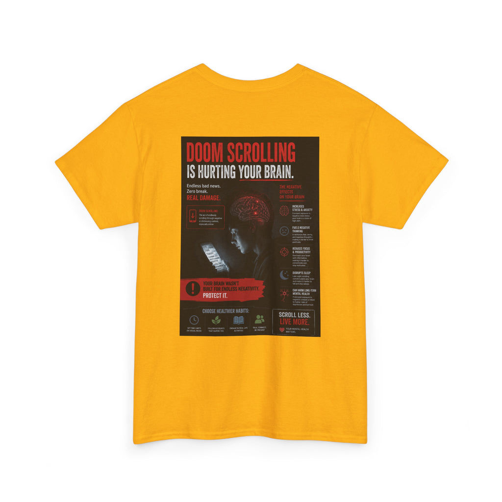 Doom Scroll Warning Tee (black logo)