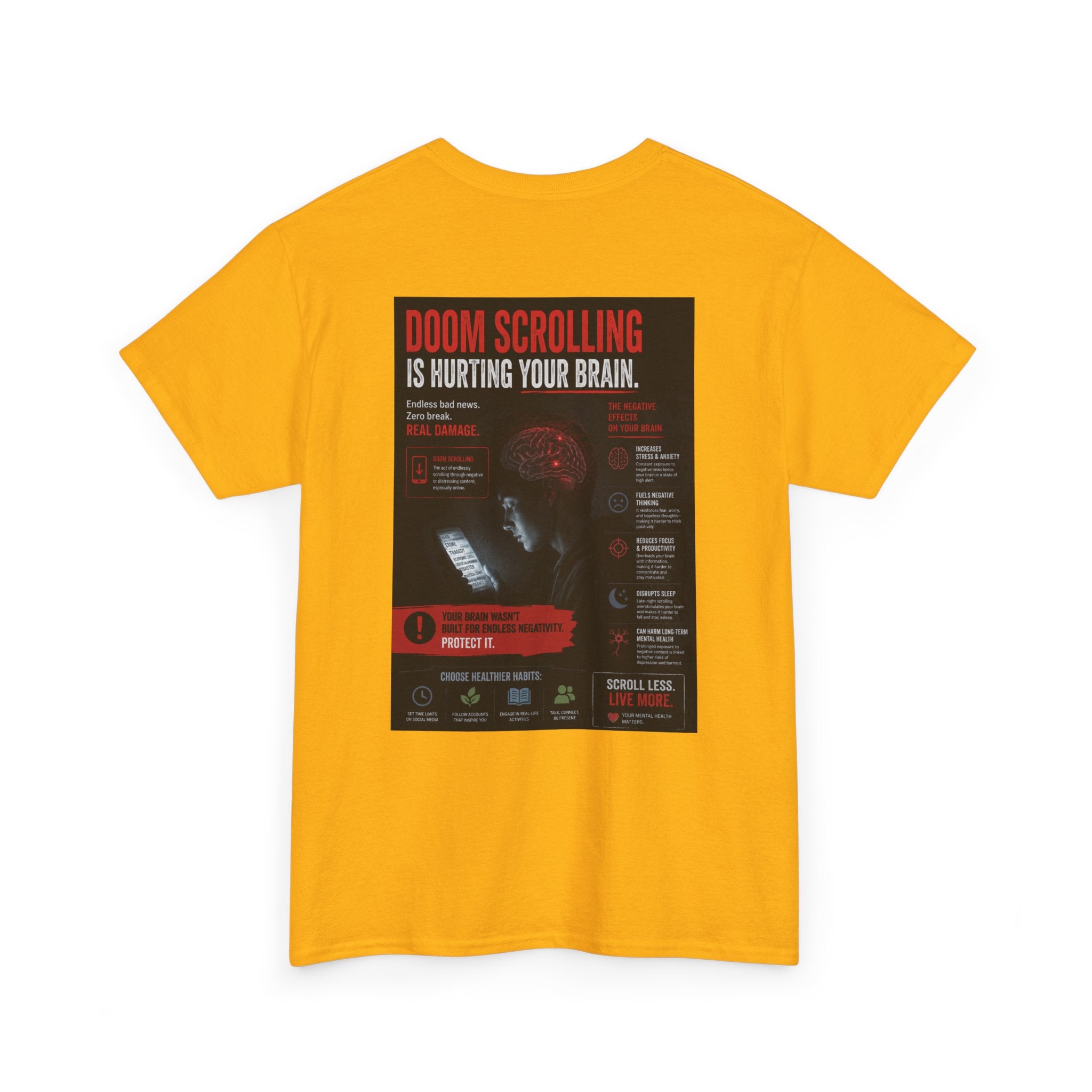 Doom Scroll Warning Tee (black logo)