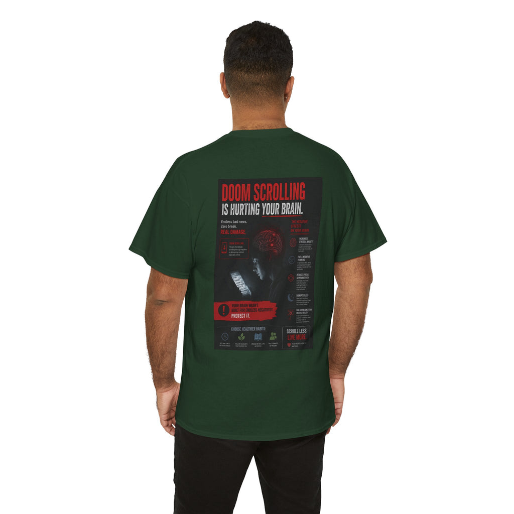 Doom Scroll Warning Tee (black logo)