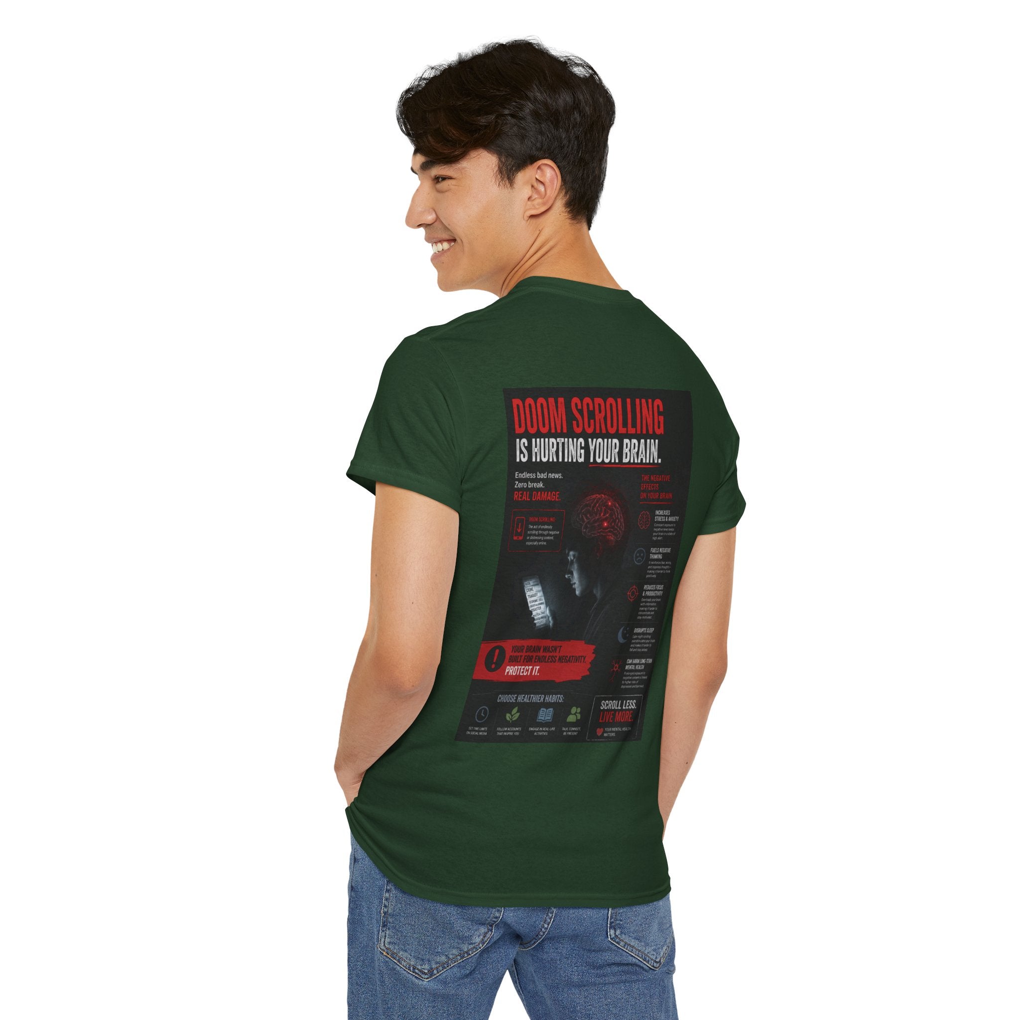 Doom Scroll Warning Tee (white logo)