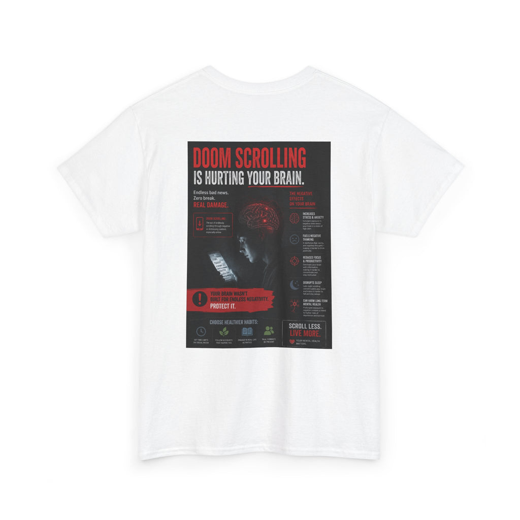 Doom Scroll Warning Tee (black logo)