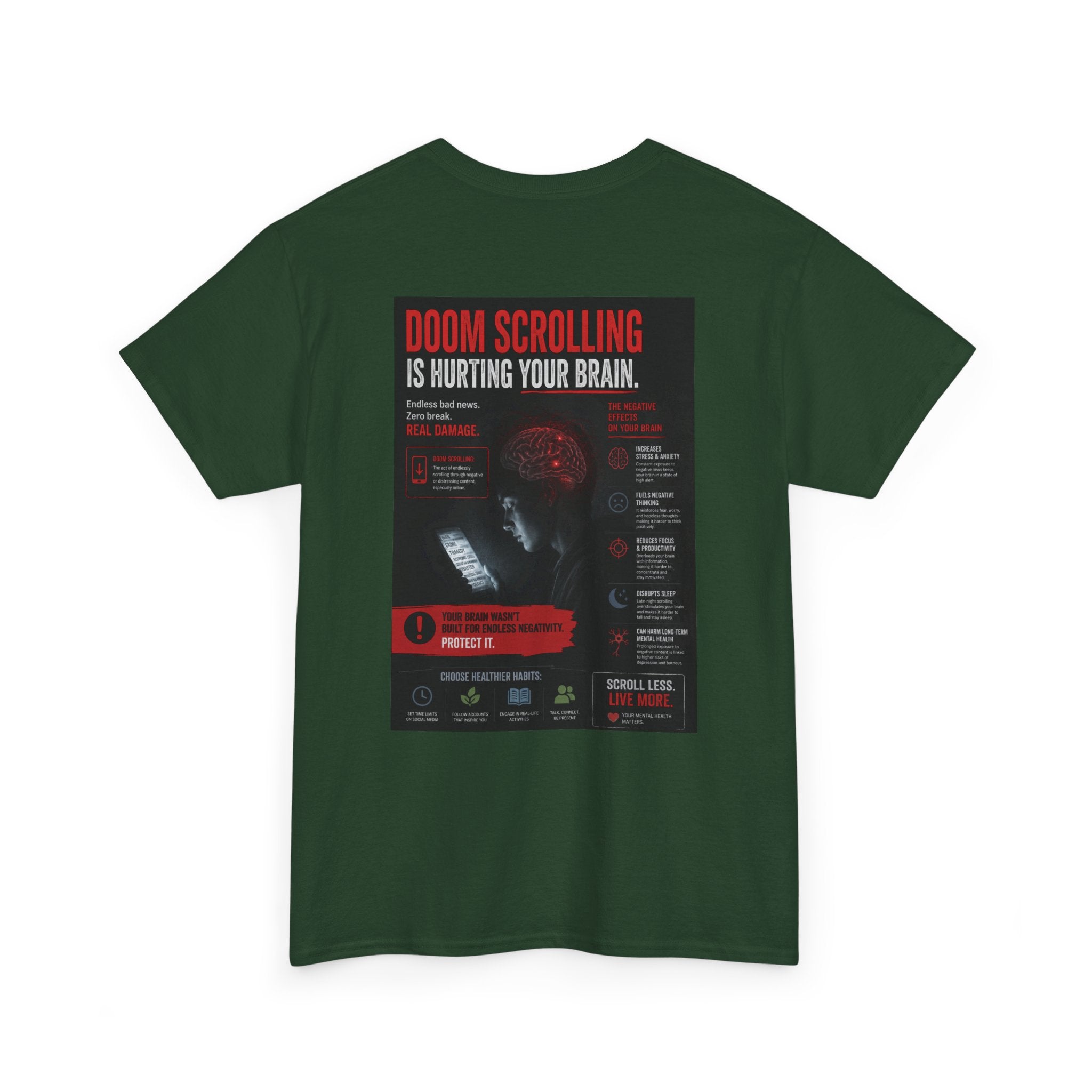 Doom Scroll Warning Tee (black logo)