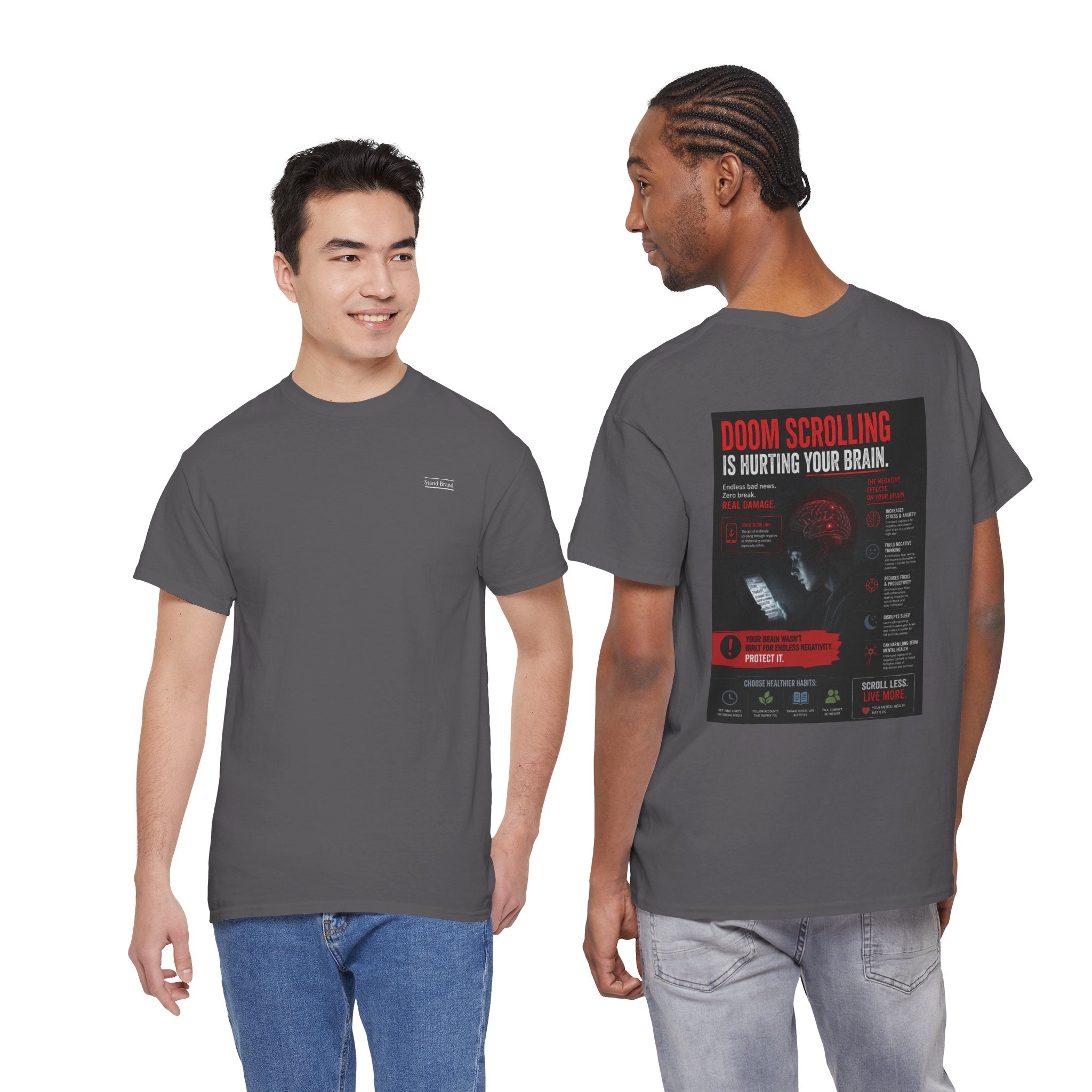 Doom Scroll Warning Tee (white logo)