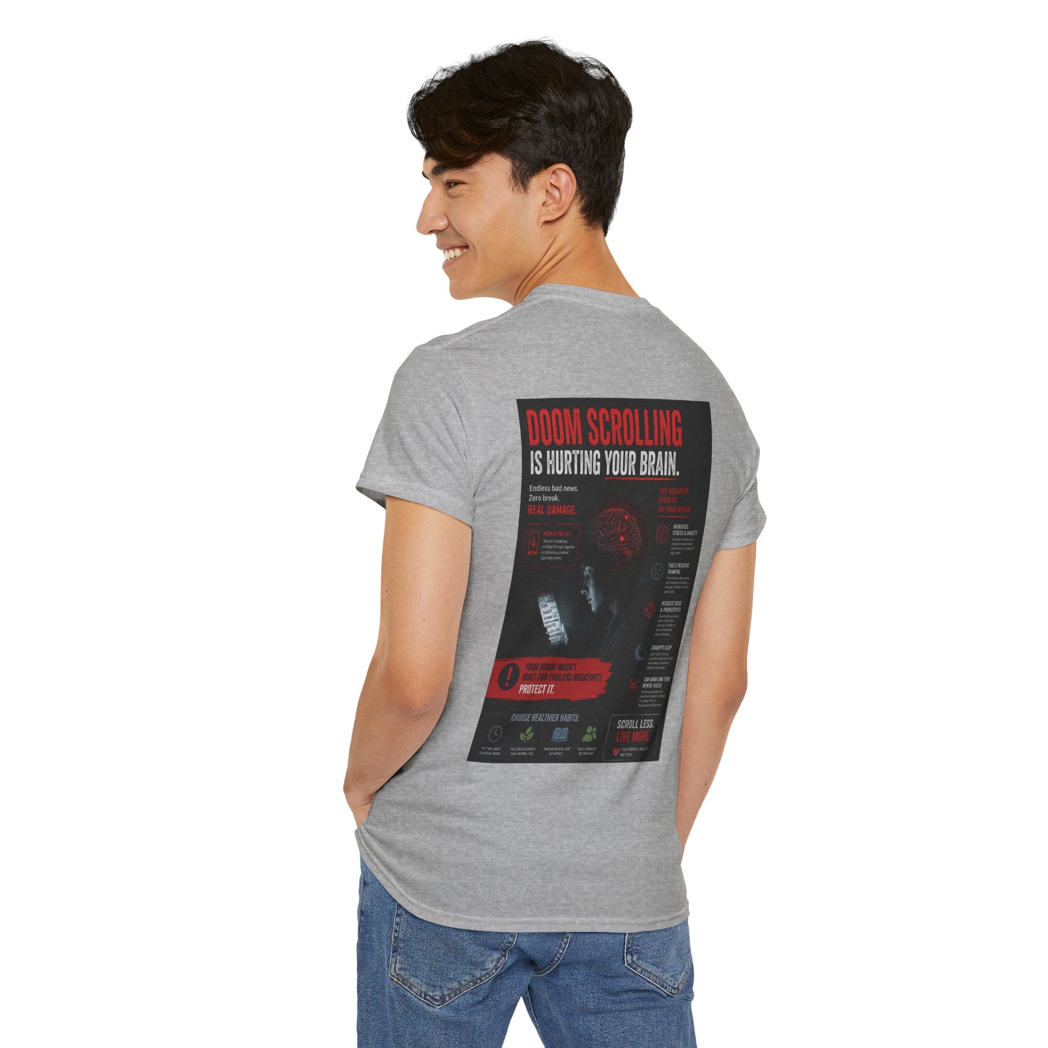 Doom Scroll Warning Tee (white logo)