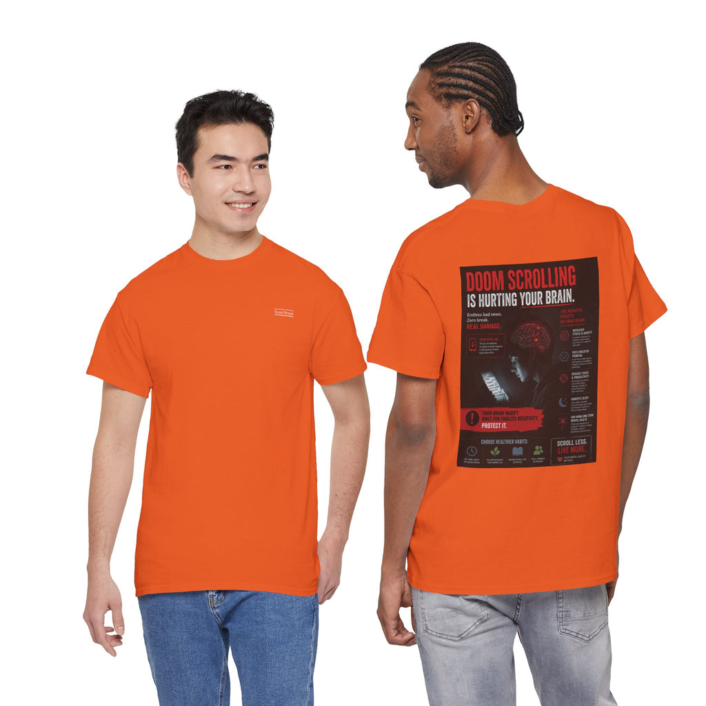 Doom Scroll Warning Tee (white logo)