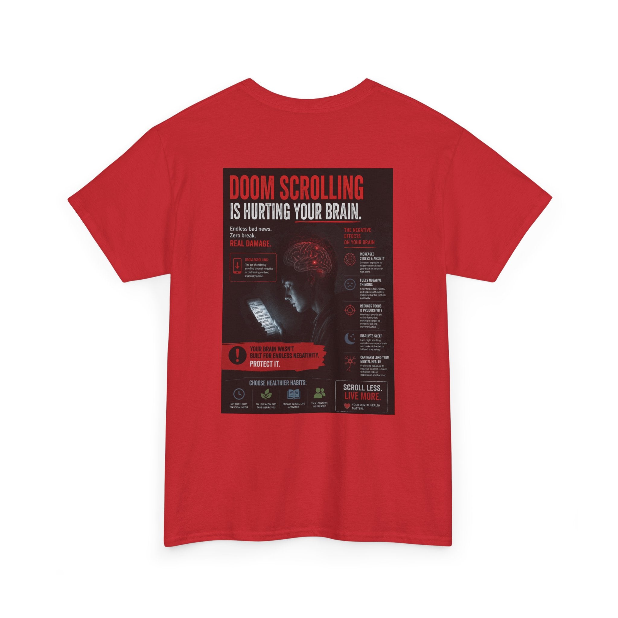 Doom Scroll Warning Tee (white logo)