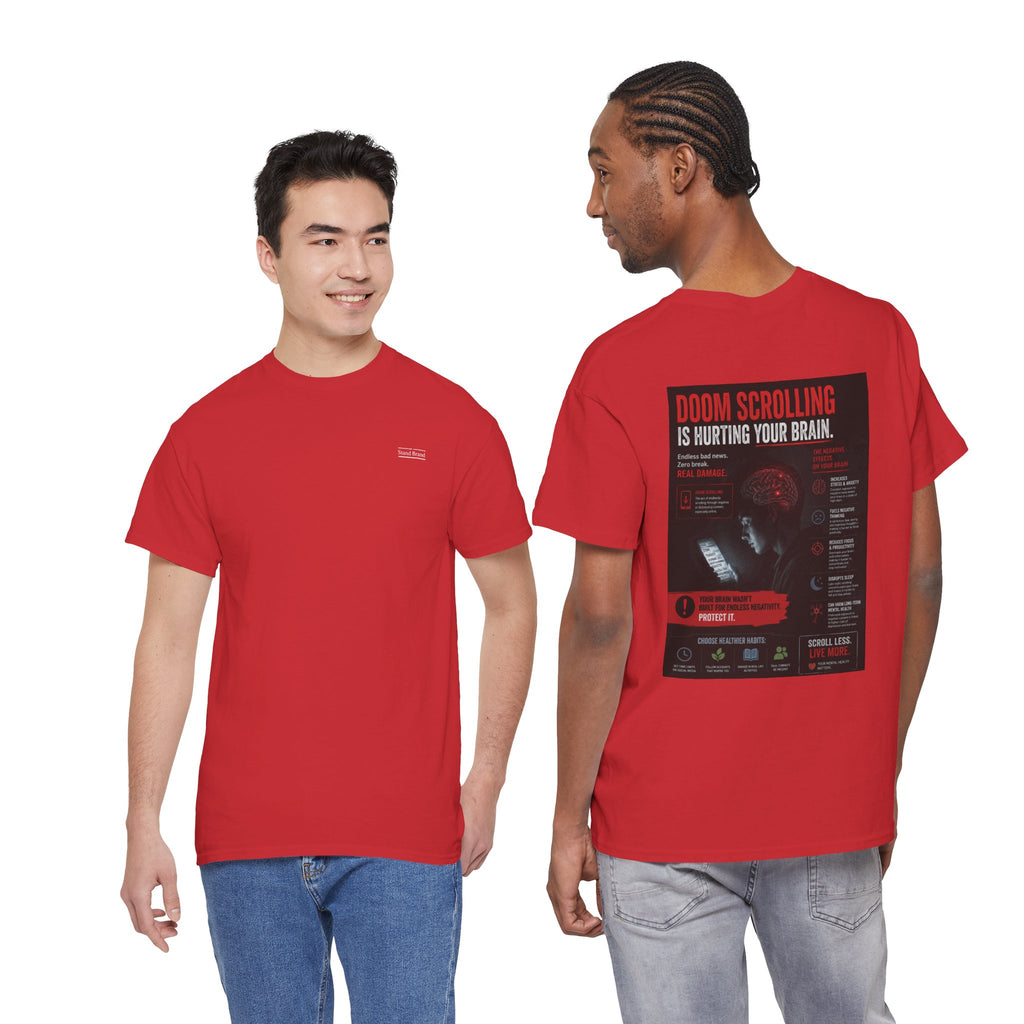 Doom Scroll Warning Tee (white logo)