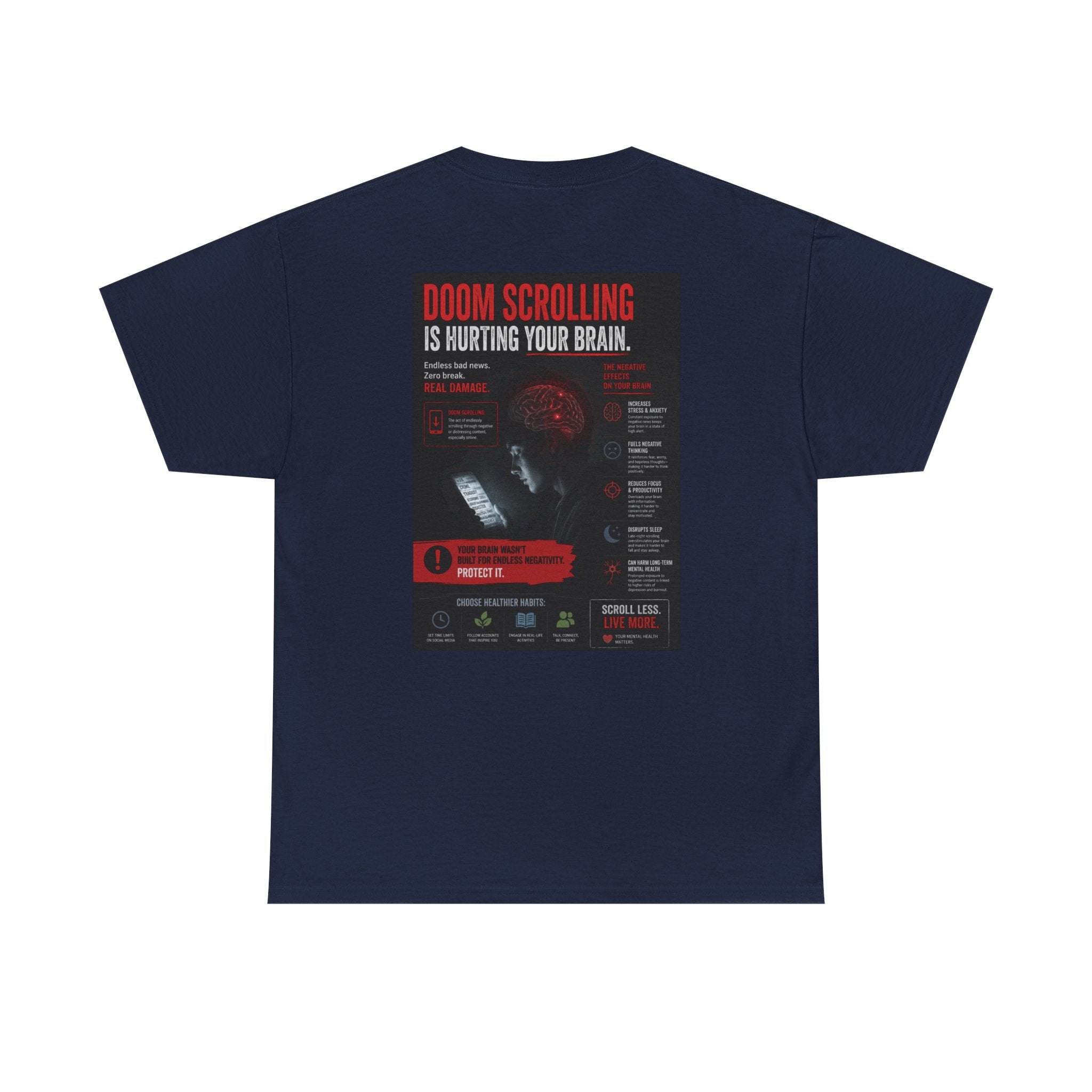 Doom Scroll Warning Tee (black logo)