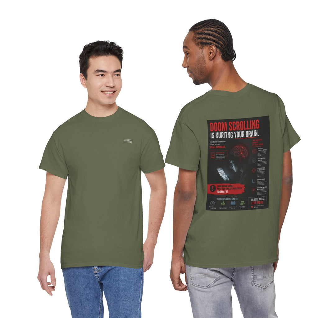 Doom Scroll Warning Tee (white logo)