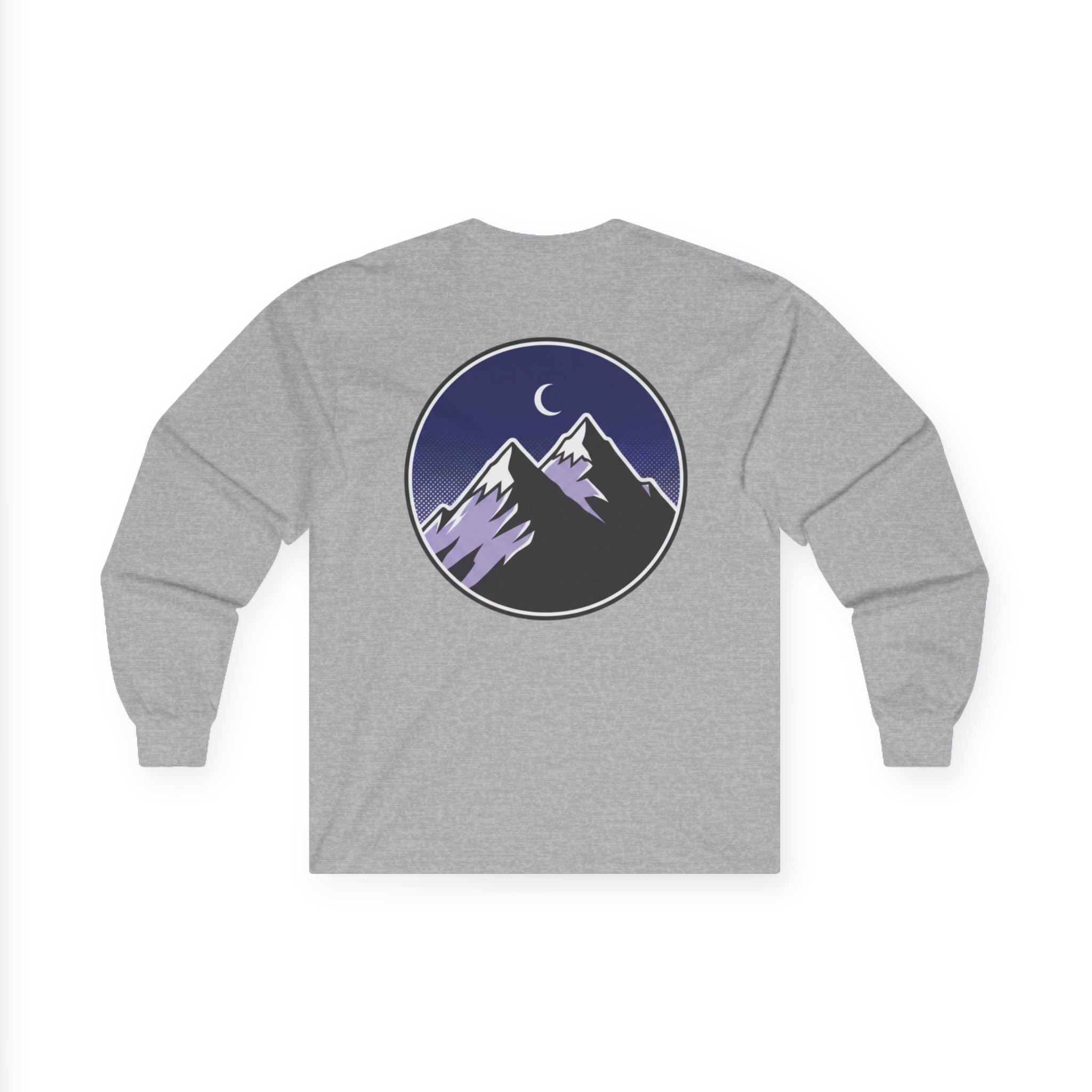 Peaks and the moon.