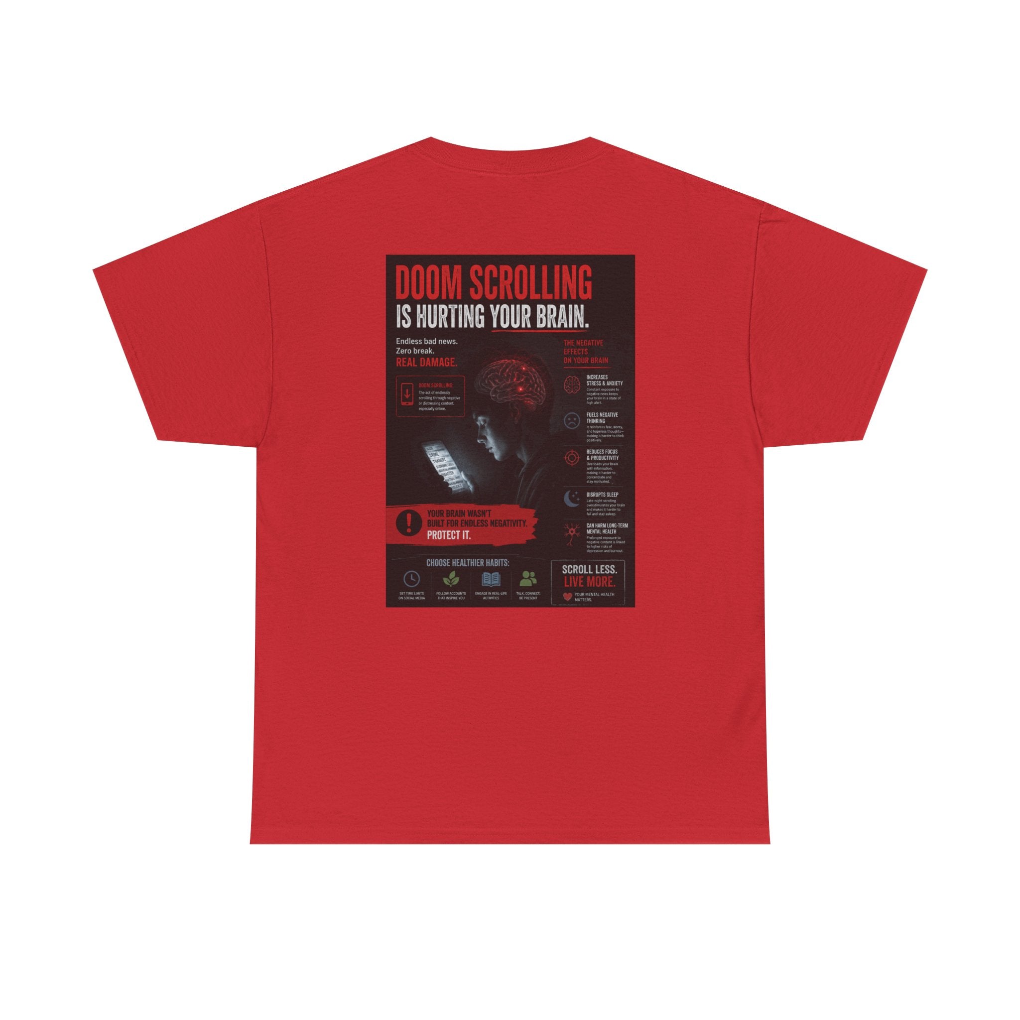 Doom Scroll Warning Tee (black logo)