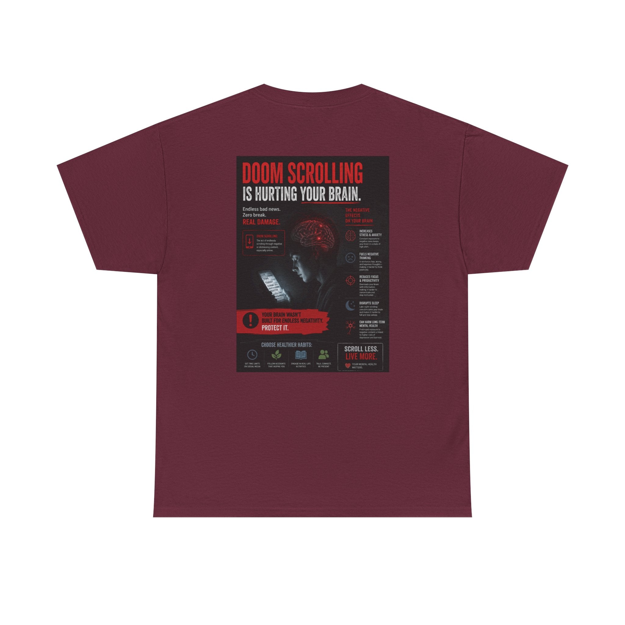 Doom Scroll Warning Tee (black logo)
