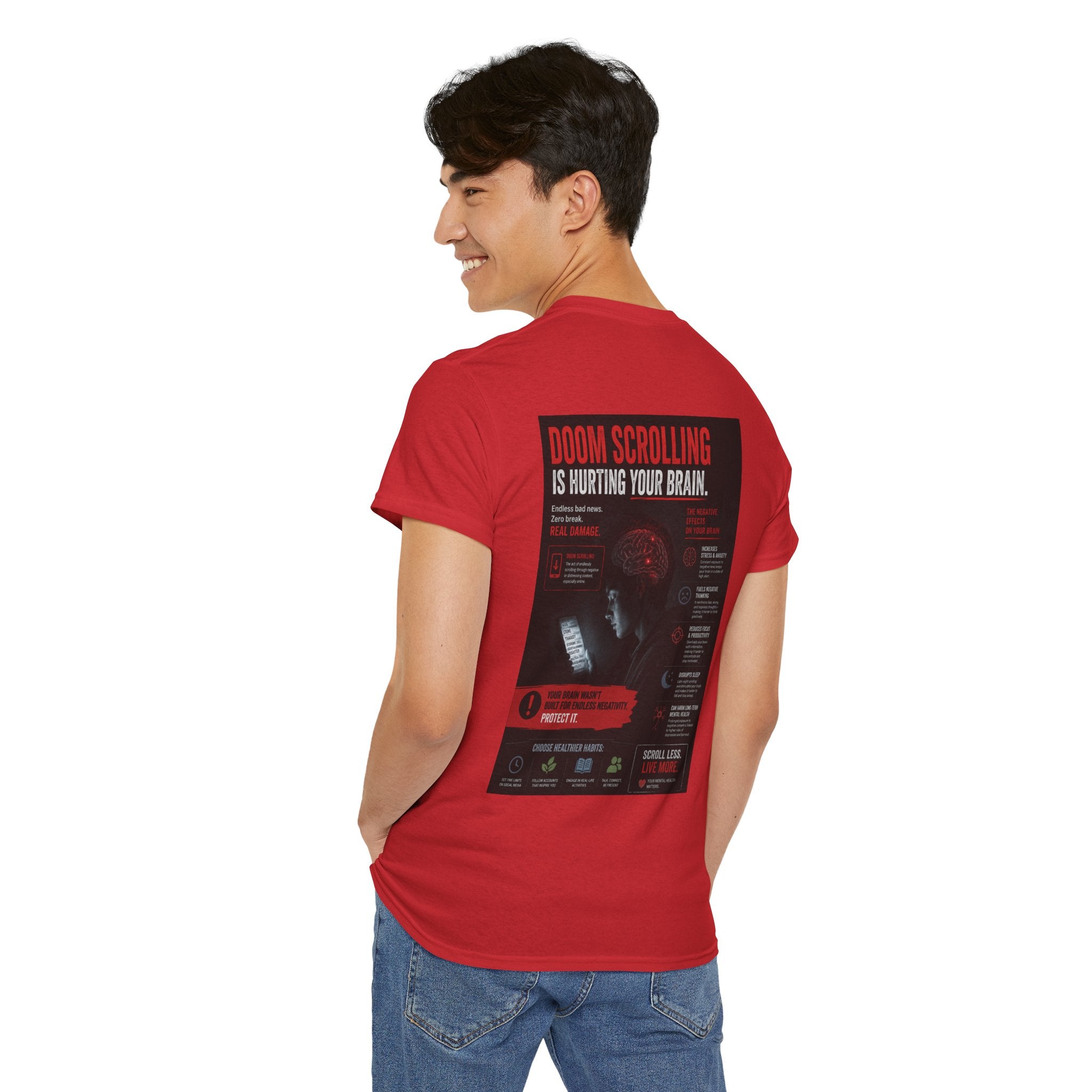 Doom Scroll Warning Tee (white logo)