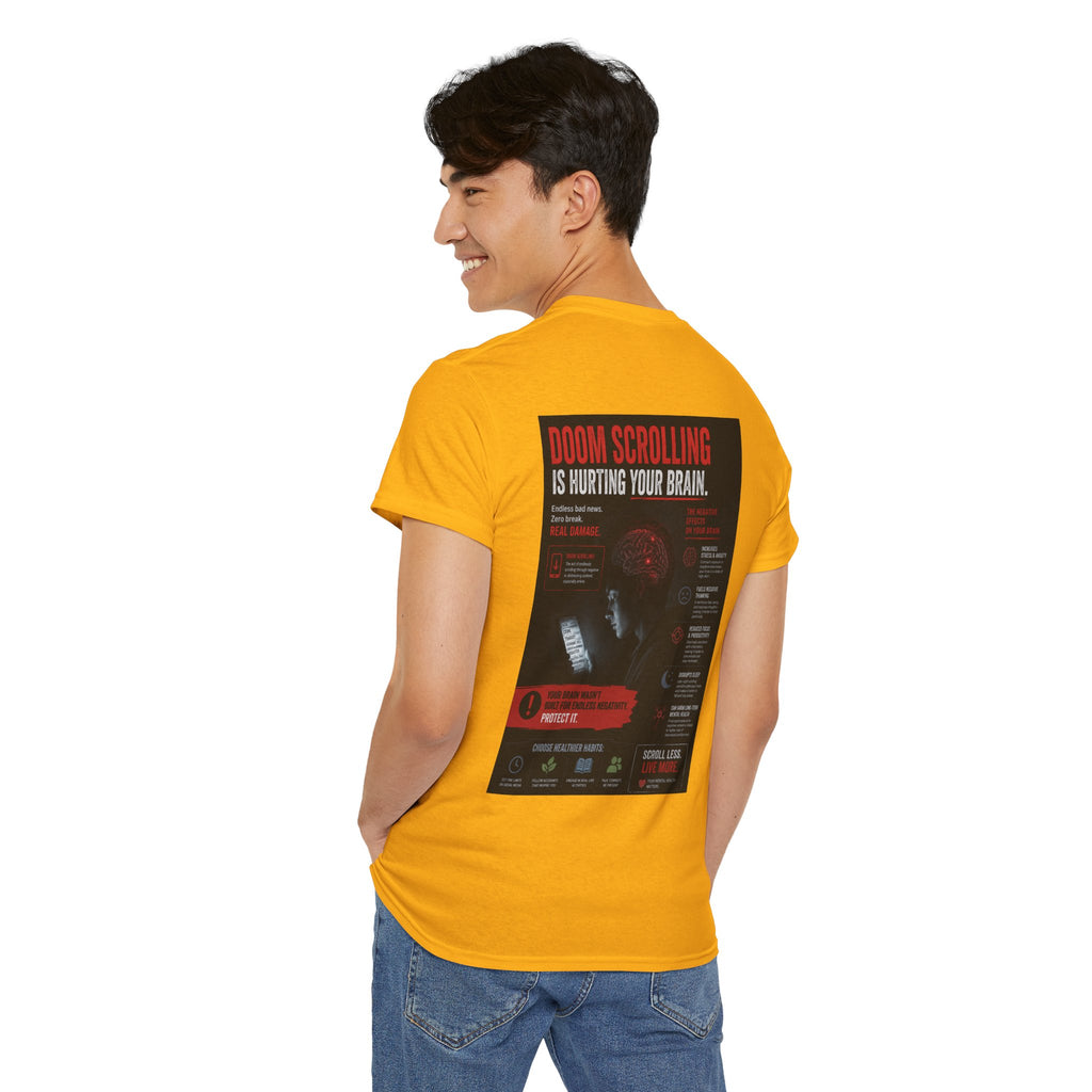 Doom Scroll Warning Tee (white logo)