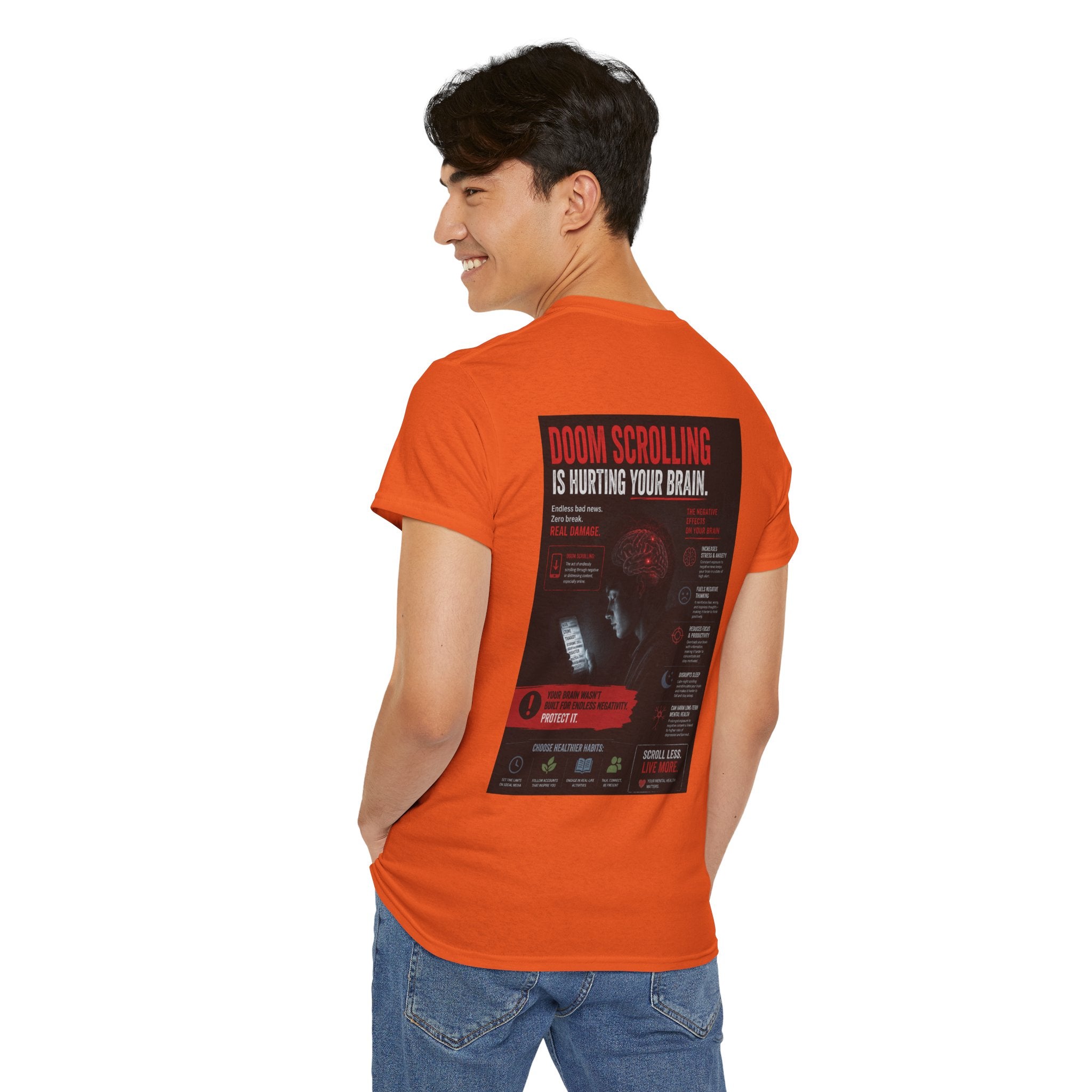 Doom Scroll Warning Tee (white logo)